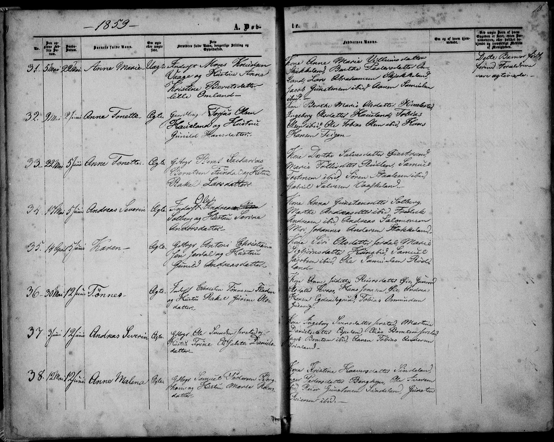 Kvinesdal sokneprestkontor, AV/SAK-1111-0026/F/Fa/Fab/L0006: Parish register (official) no. A 6, 1857-1869, p. 18