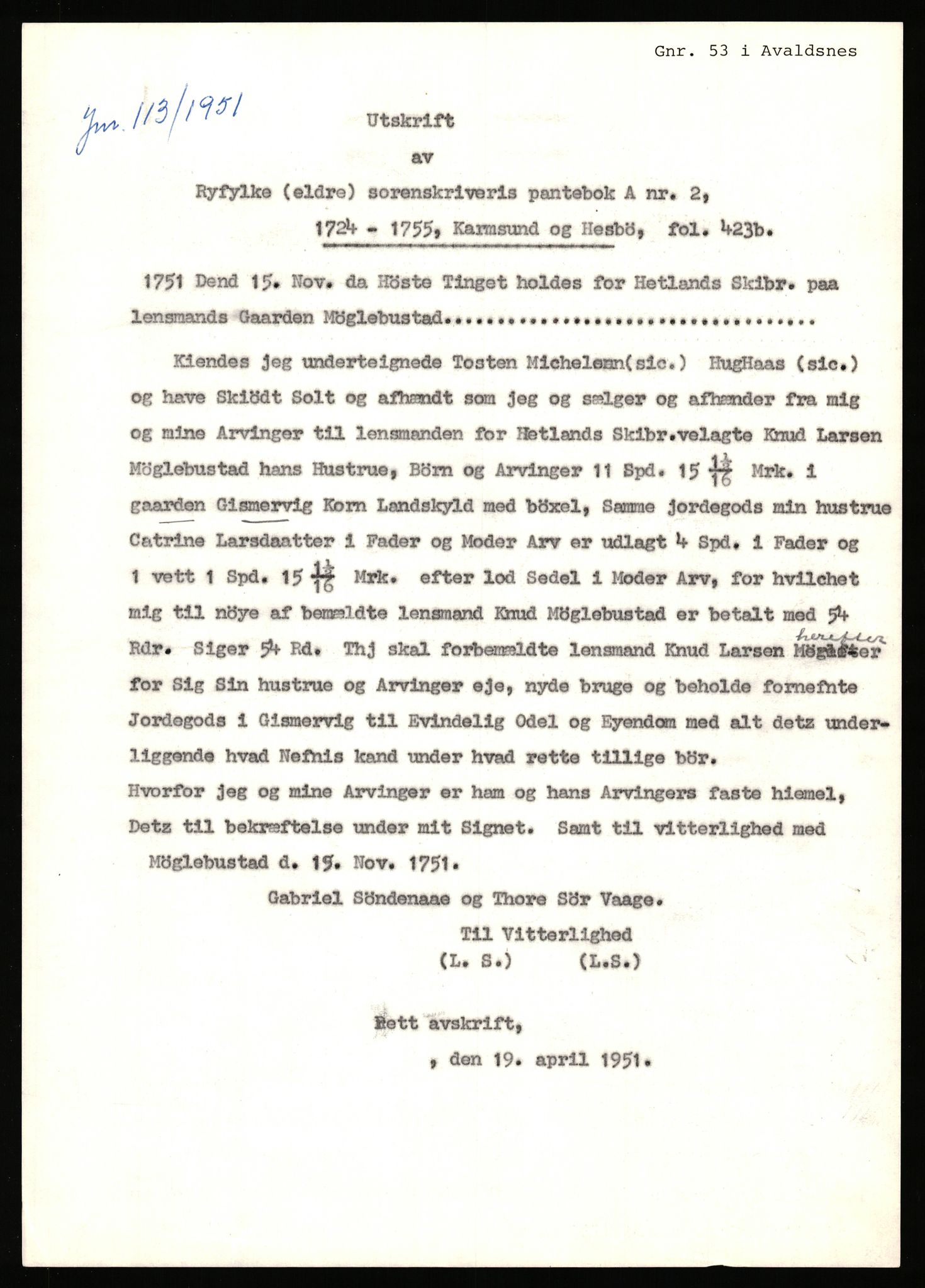 Statsarkivet i Stavanger, AV/SAST-A-101971/03/Y/Yj/L0025: Avskrifter sortert etter gårdsnavn: Garpestad - Gjerde, 1750-1930, p. 386