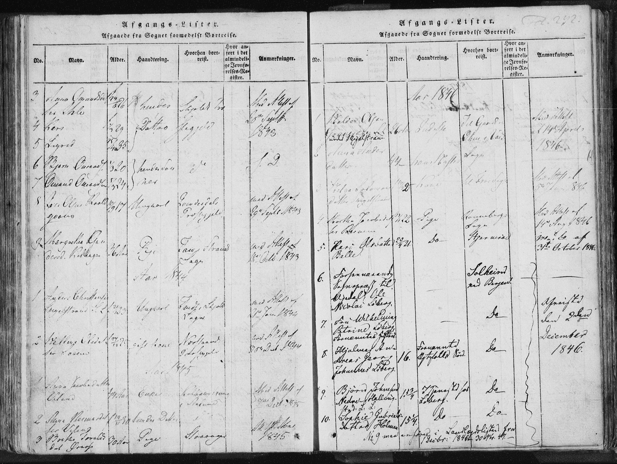 Vikedal sokneprestkontor, SAST/A-101840/01/IV: Parish register (official) no. A 3, 1817-1850, p. 292