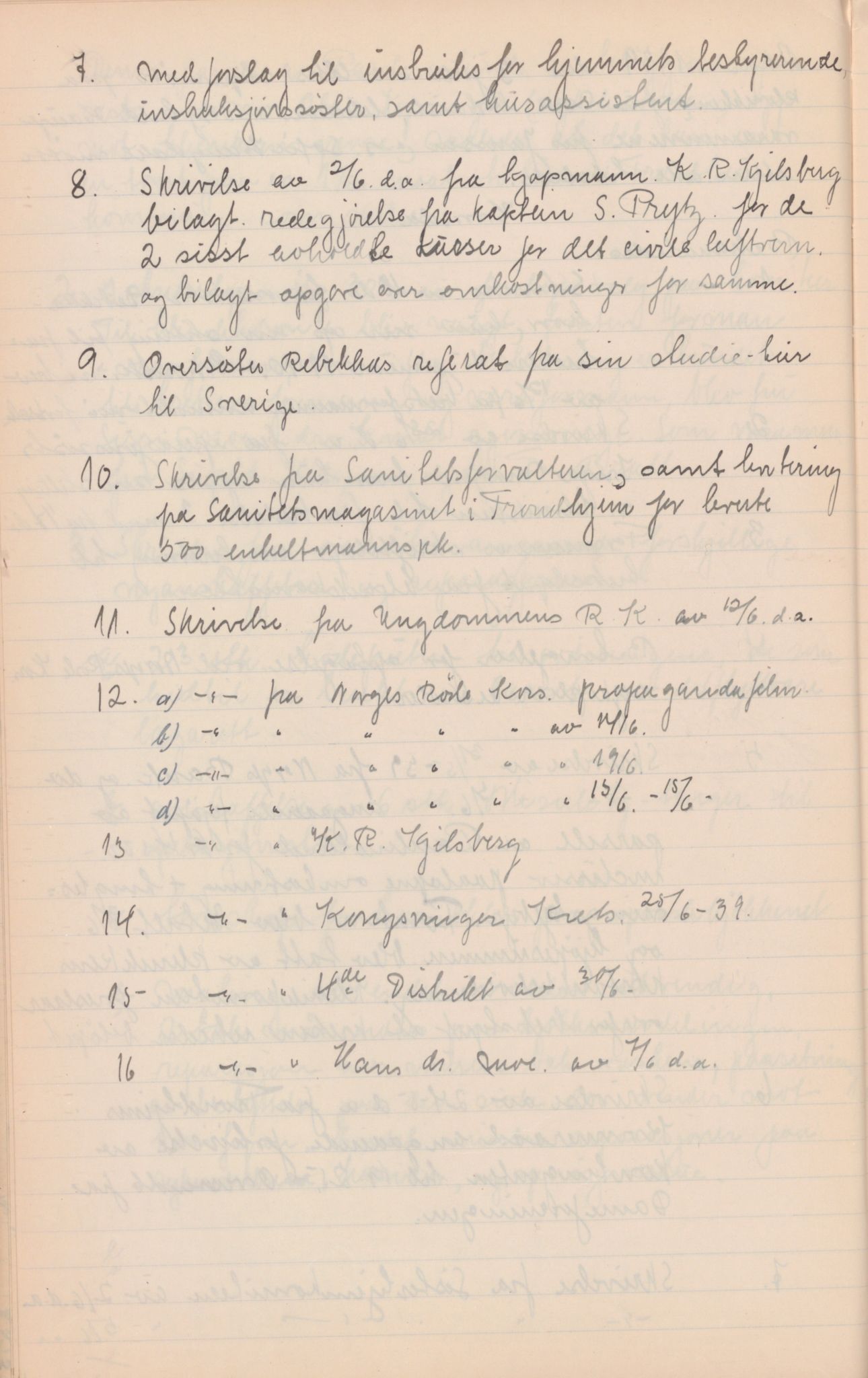 Trondheim Røde Kors, TRKO/PA-1204/A/Aa/L0002: Møtebok, 1929-1942, p. 174