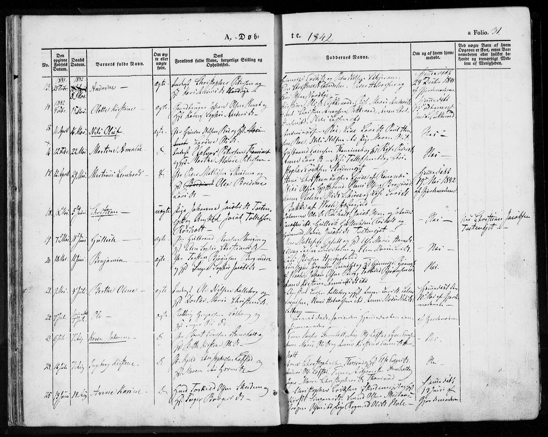 Lardal kirkebøker, SAKO/A-350/F/Fa/L0006: Parish register (official) no. I 6, 1835-1860, p. 31