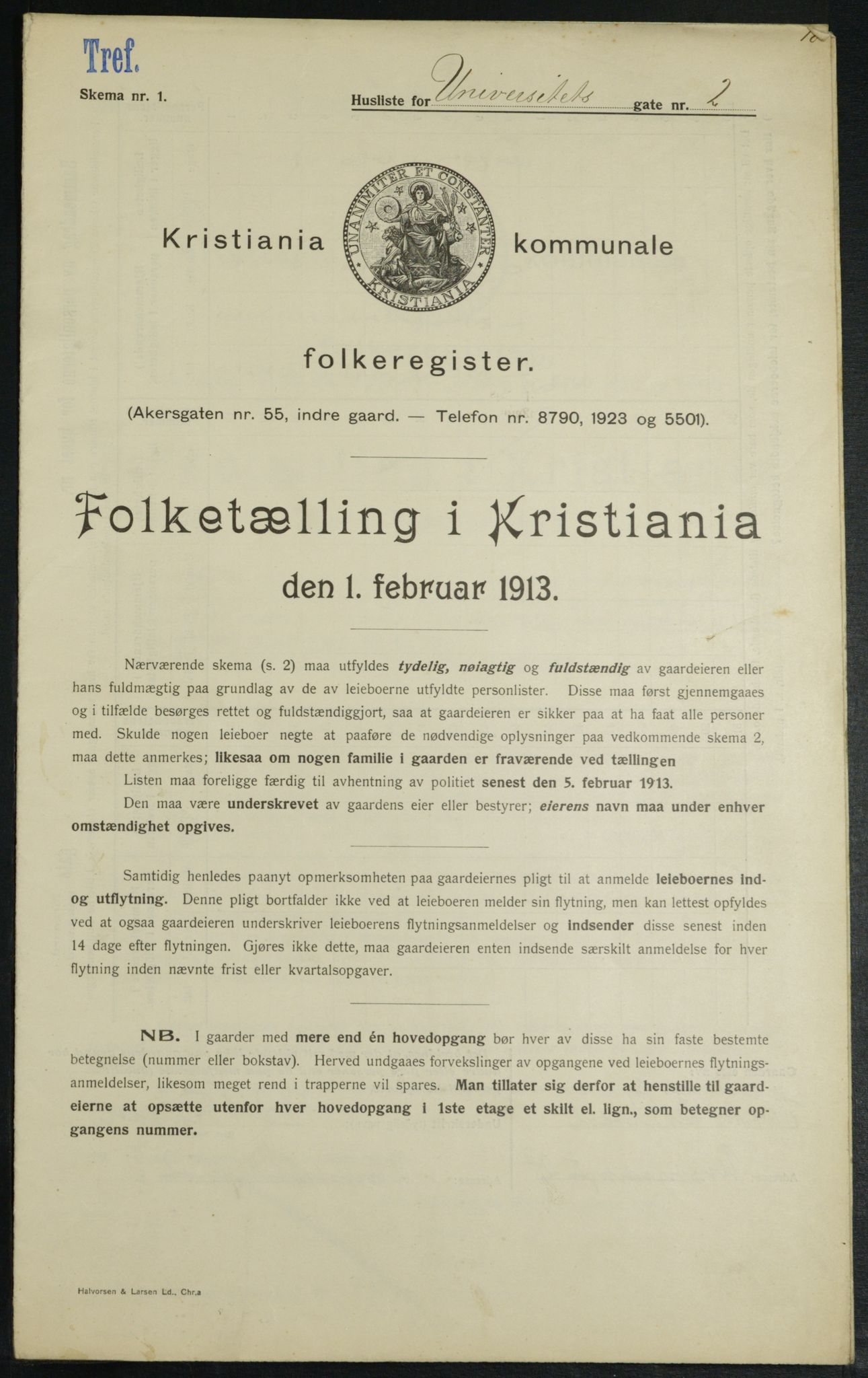 OBA, Municipal Census 1913 for Kristiania, 1913, p. 119858