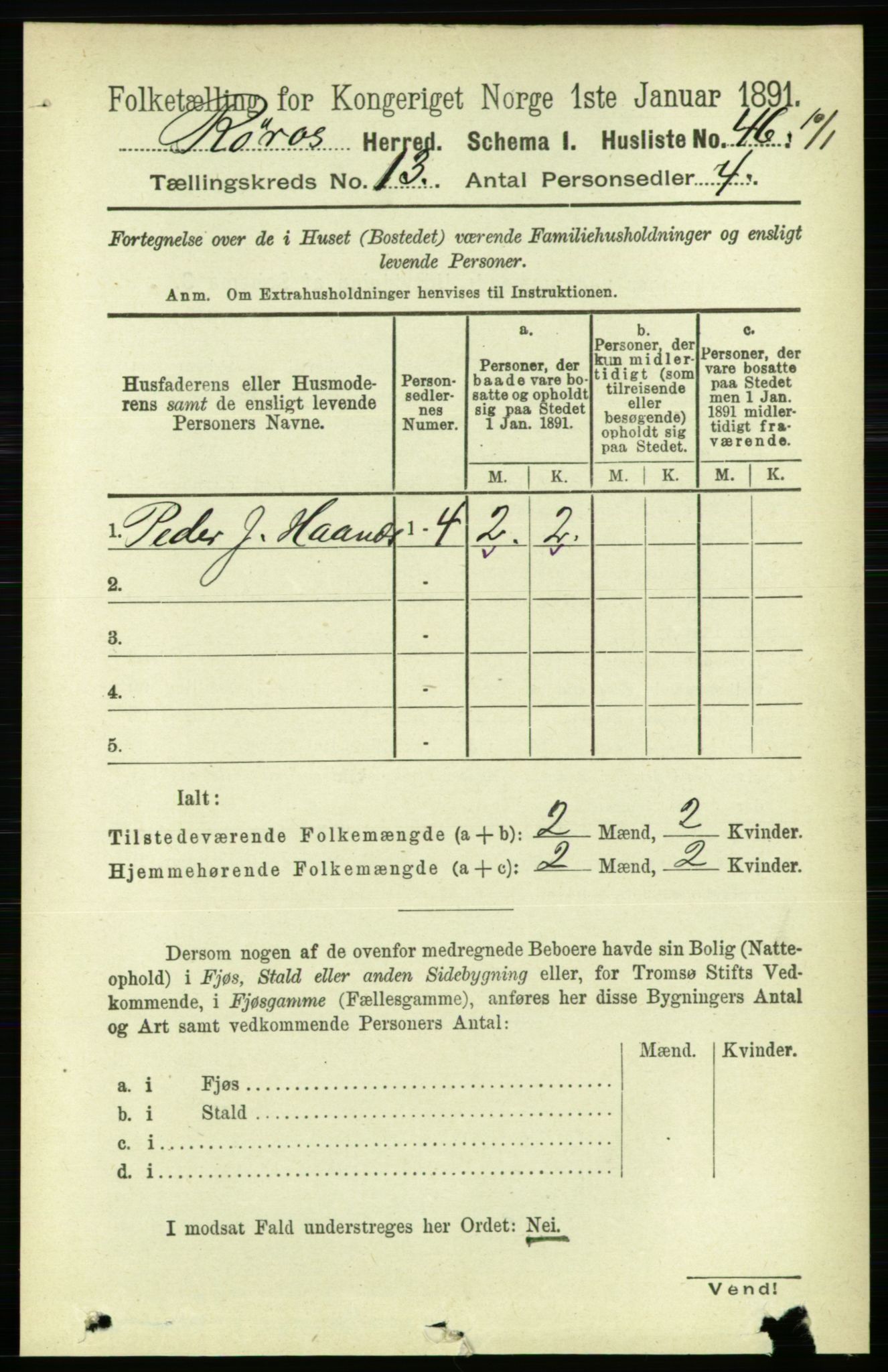 RA, 1891 census for 1640 Røros, 1891, p. 2554