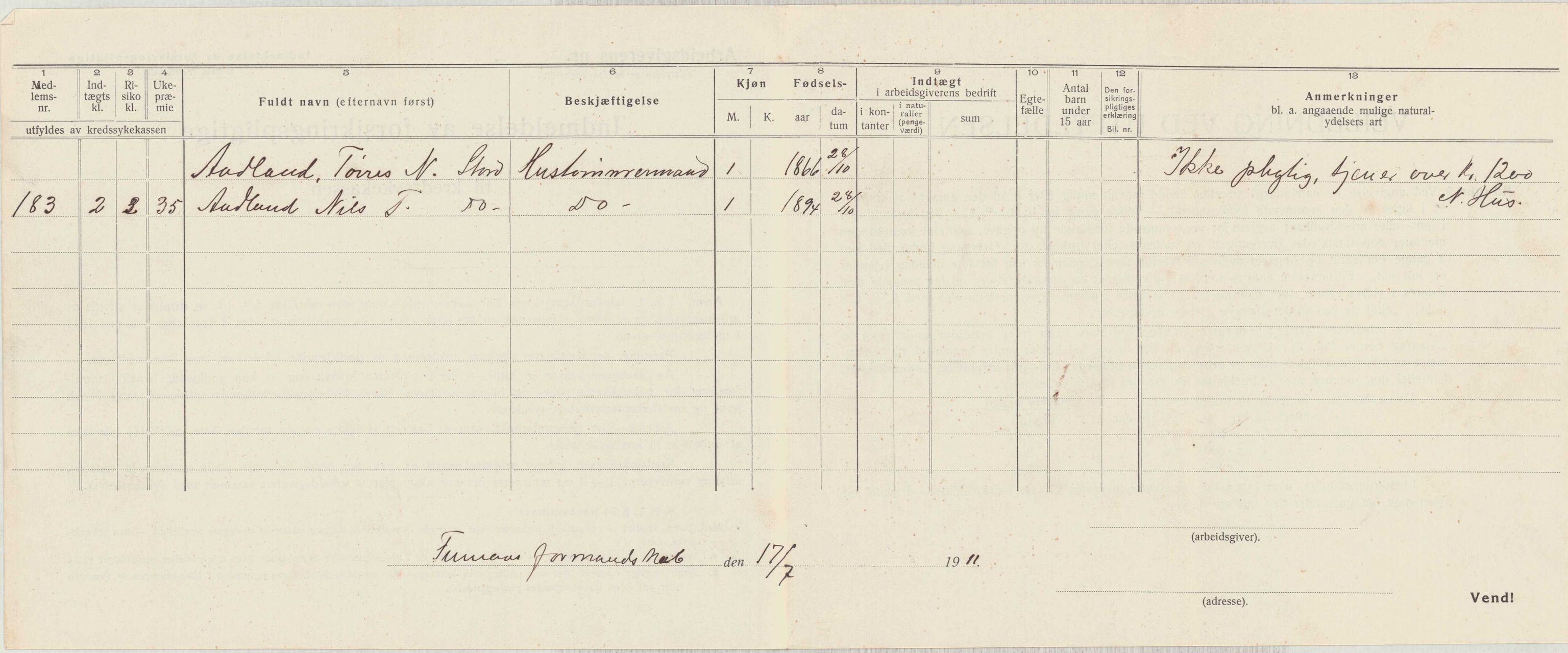 Finnaas kommune. Formannskapet, IKAH/1218a-021/D/Da/L0001/0011: Korrespondanse / saker / Kronologisk ordna korrespondanse , 1908-1912, p. 23