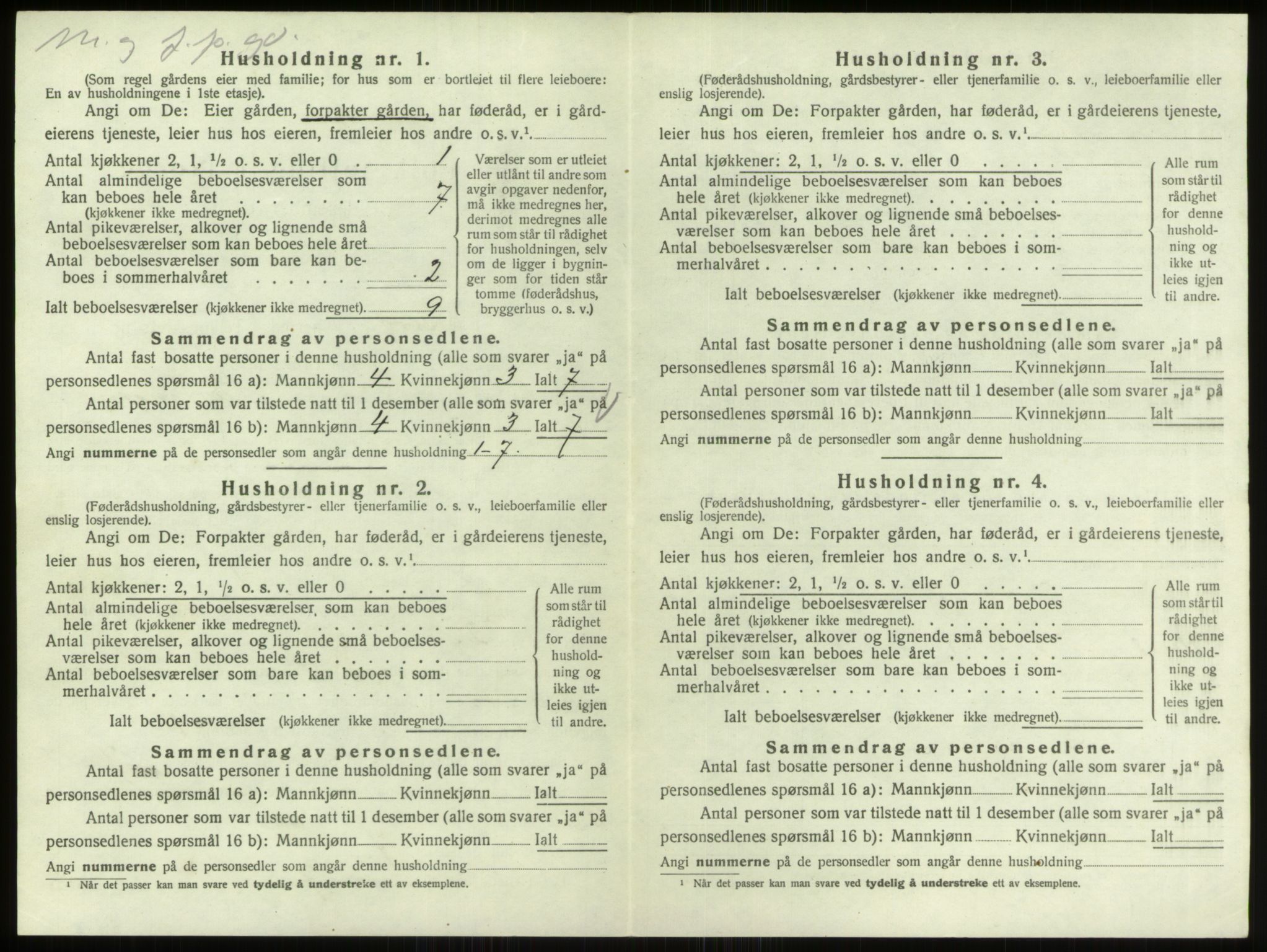 SAO, 1920 census for Berg, 1920, p. 1031