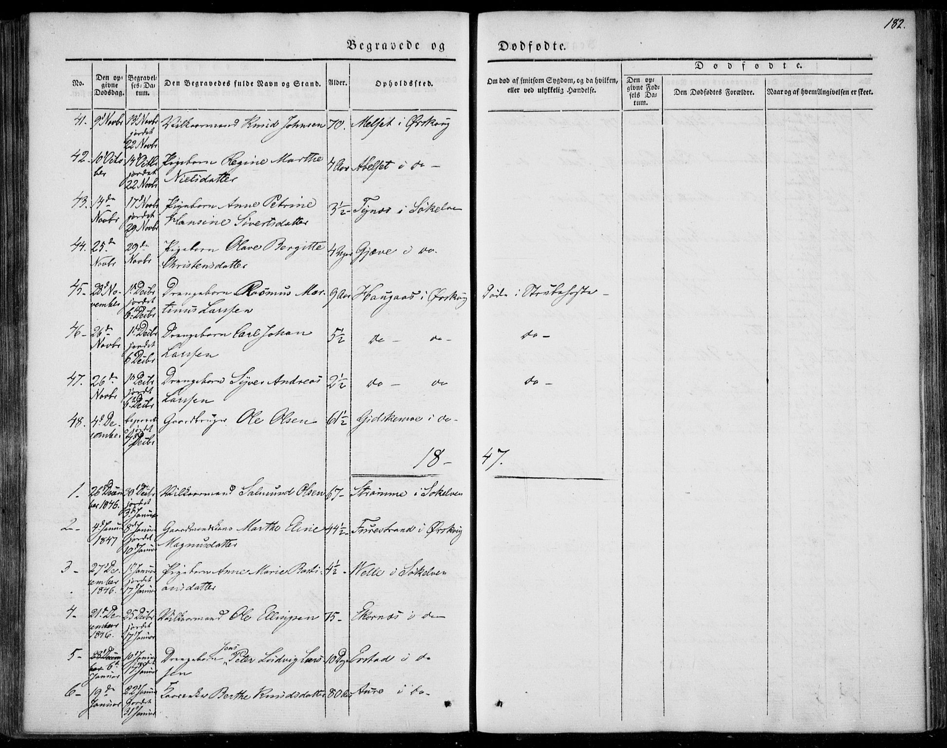 Ministerialprotokoller, klokkerbøker og fødselsregistre - Møre og Romsdal, SAT/A-1454/522/L0312: Parish register (official) no. 522A07, 1843-1851, p. 182