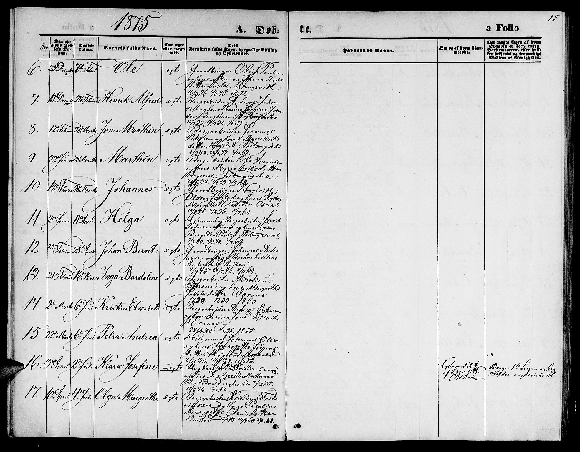 Ministerialprotokoller, klokkerbøker og fødselsregistre - Nord-Trøndelag, SAT/A-1458/722/L0225: Parish register (copy) no. 722C01, 1871-1888, p. 15