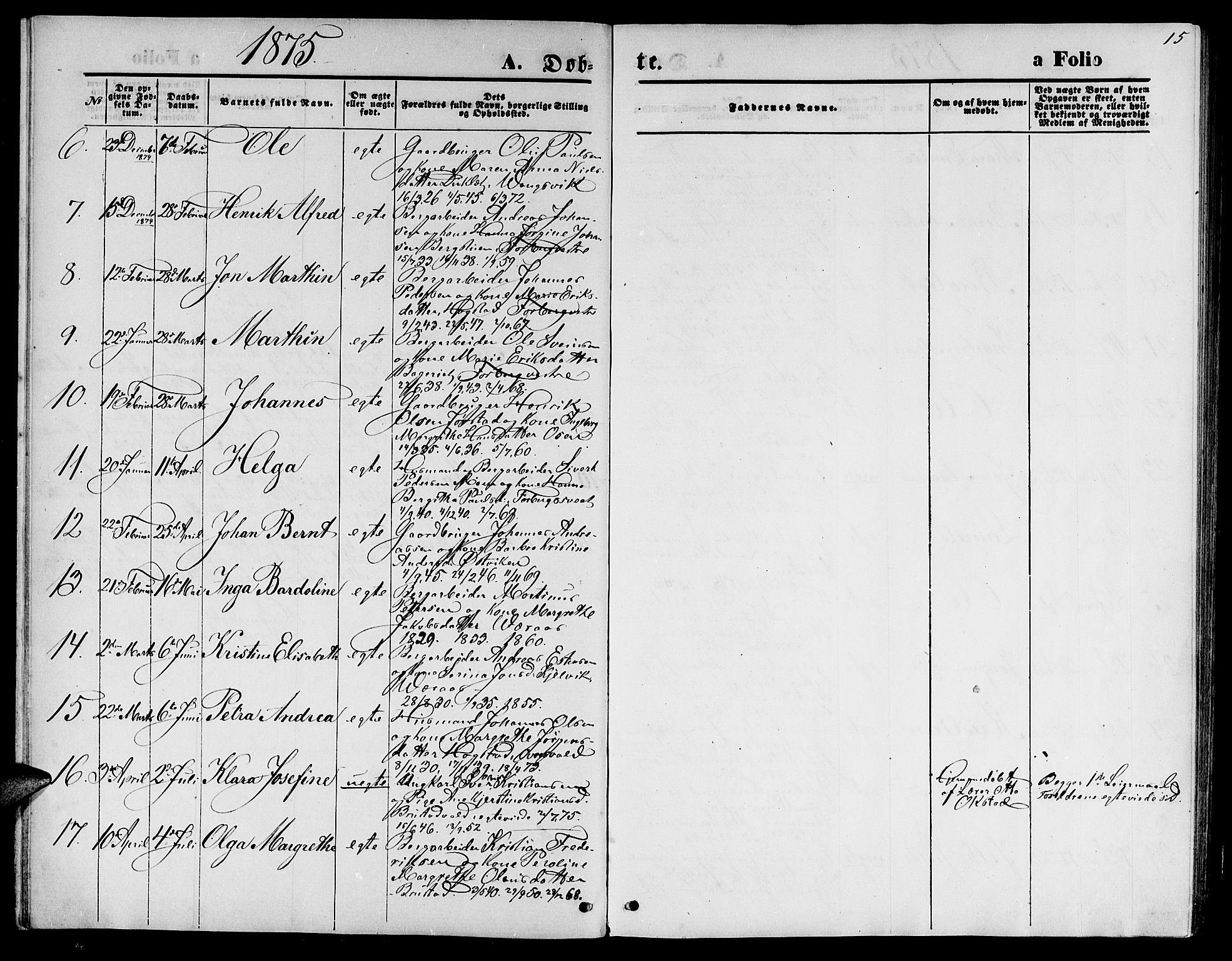 Ministerialprotokoller, klokkerbøker og fødselsregistre - Nord-Trøndelag, AV/SAT-A-1458/722/L0225: Parish register (copy) no. 722C01, 1871-1888, p. 15