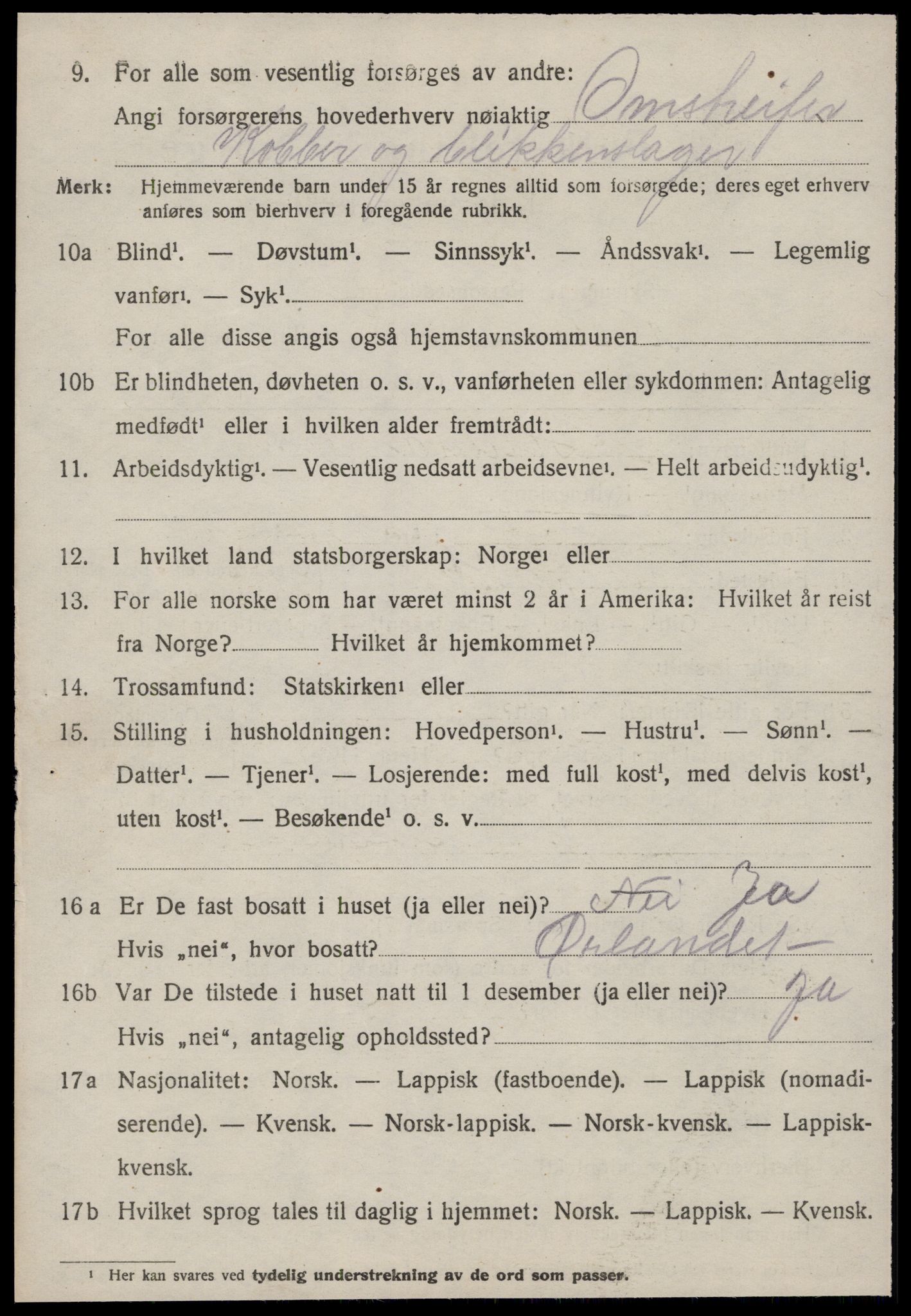 SAT, 1920 census for Melhus, 1920, p. 1532