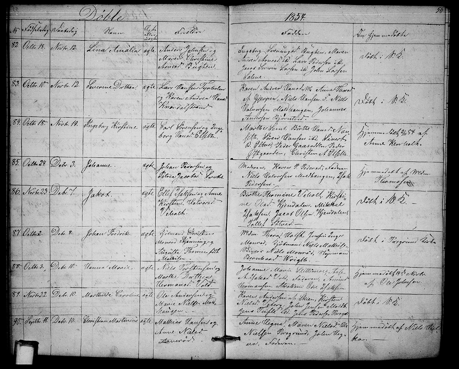 Solum kirkebøker, AV/SAKO-A-306/G/Ga/L0003: Parish register (copy) no. I 3, 1848-1859, p. 56