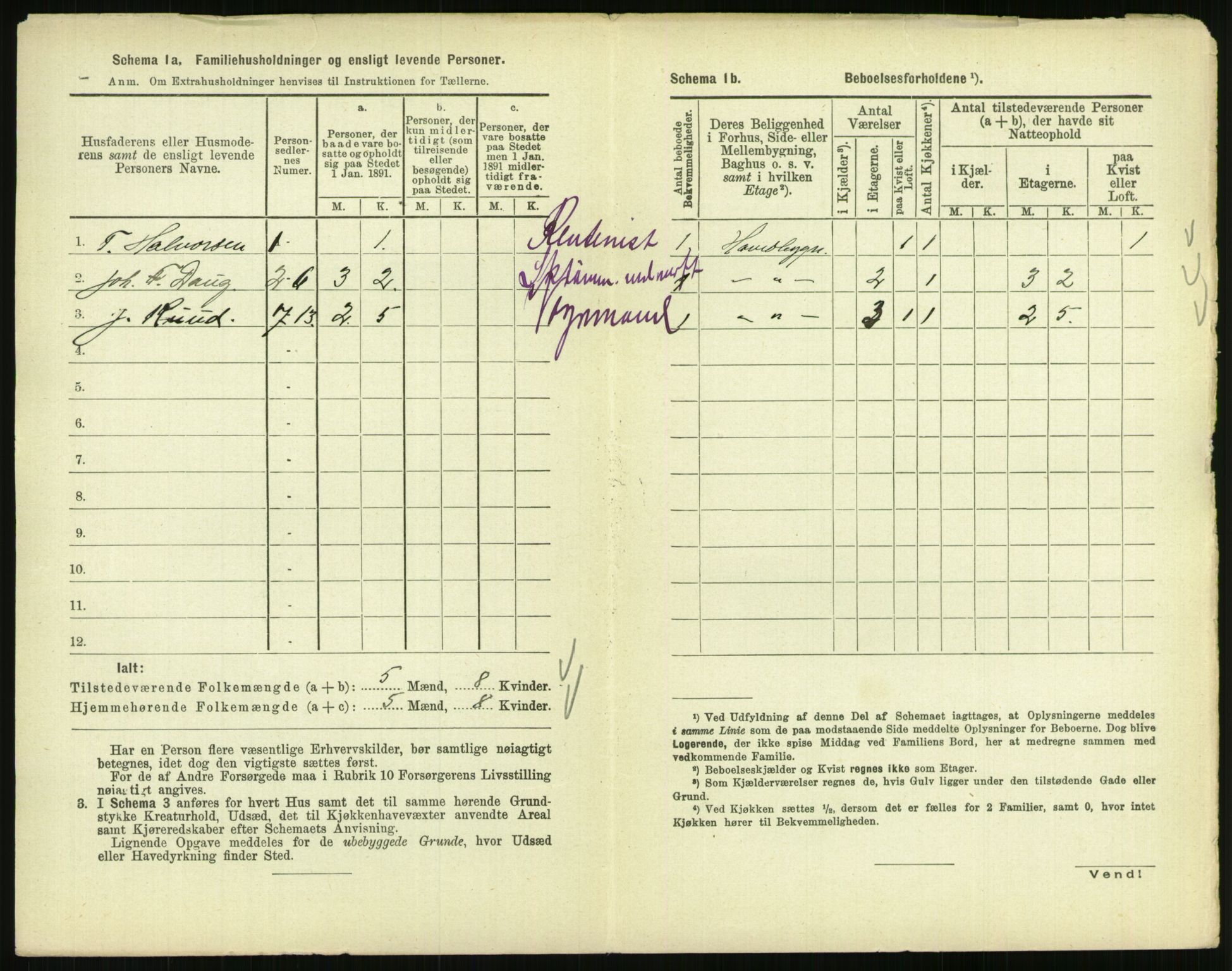 RA, 1891 census for 0801 Kragerø, 1891, p. 583