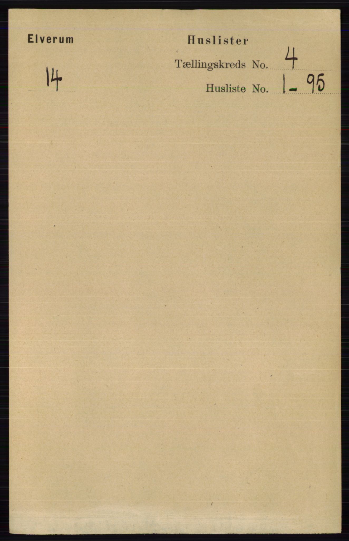 RA, 1891 census for 0427 Elverum, 1891, p. 2276