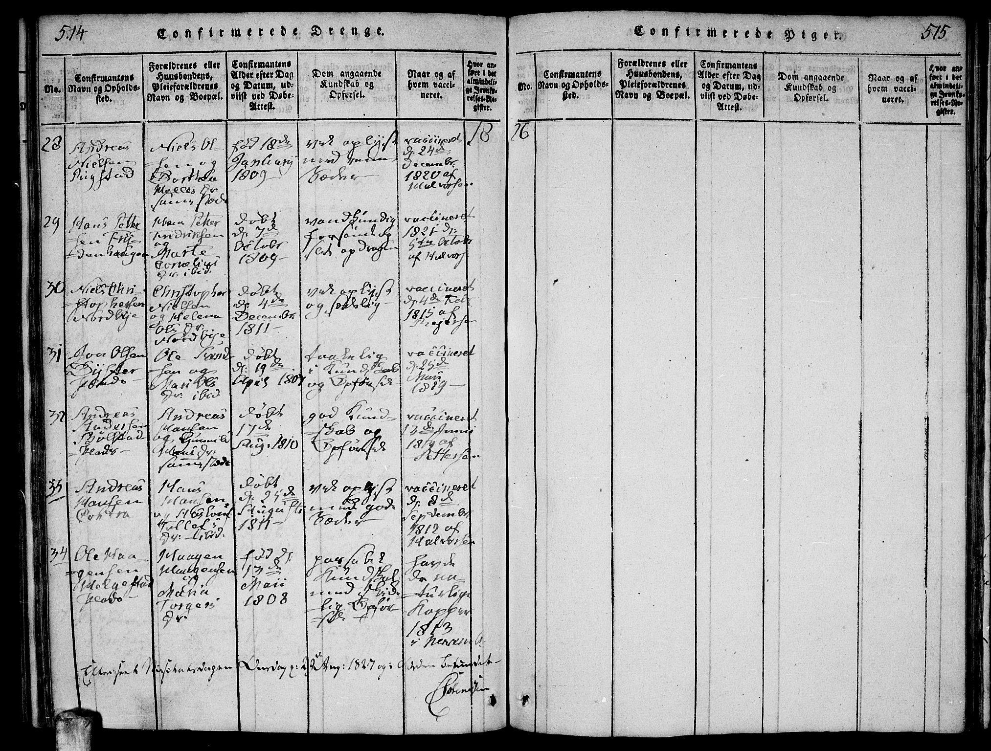 Ås prestekontor Kirkebøker, AV/SAO-A-10894/F/Fa/L0004: Parish register (official) no. I 4, 1818-1826, p. 514-515