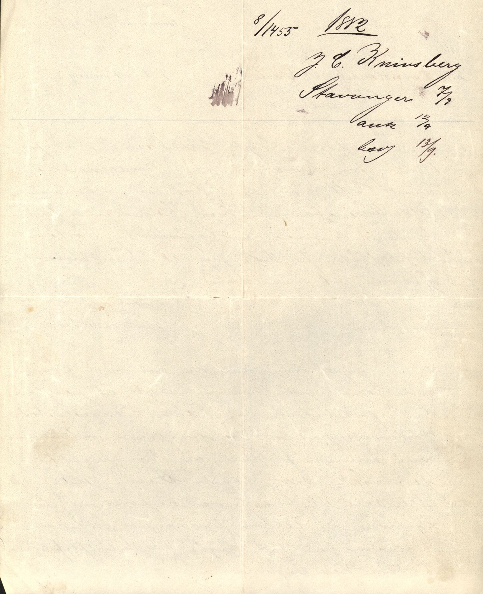 Pa 63 - Østlandske skibsassuranceforening, VEMU/A-1079/G/Ga/L0014/0009: Havaridokumenter / Peter, Olinda, Prinds Chr. August, Poseidon, 1882, p. 64
