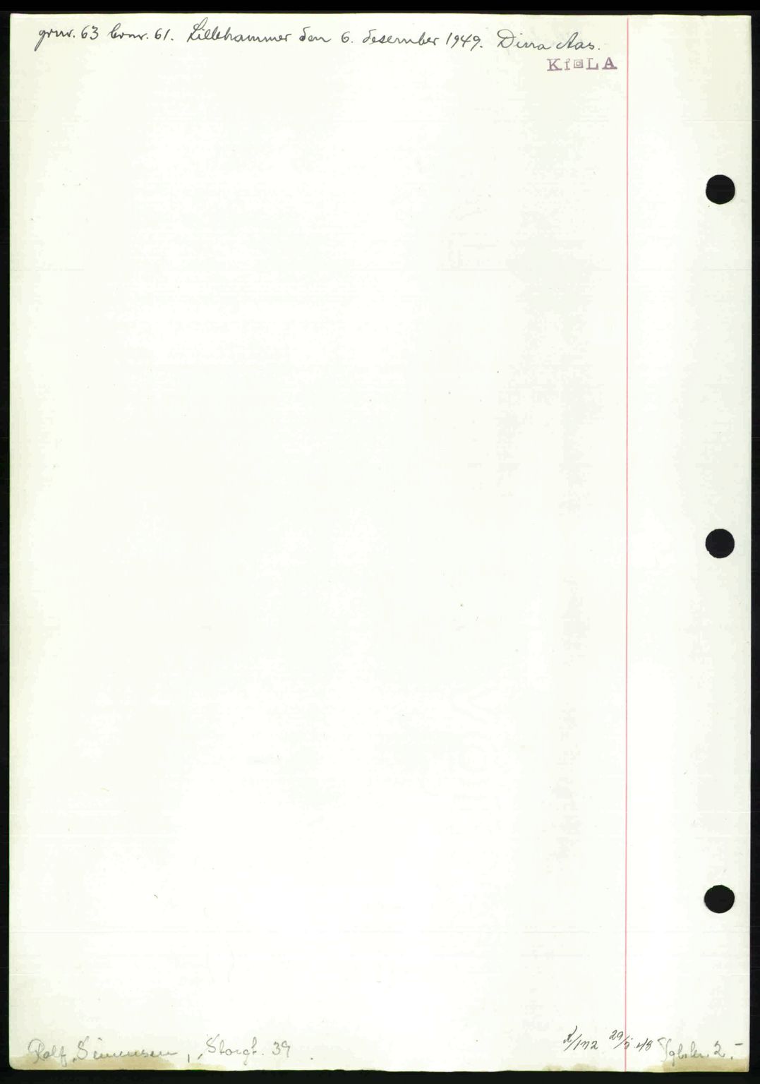 Sør-Gudbrandsdal tingrett, SAH/TING-004/H/Hb/Hbd/L0022: Mortgage book no. A22, 1948-1948, Diary no: : 1250/1948