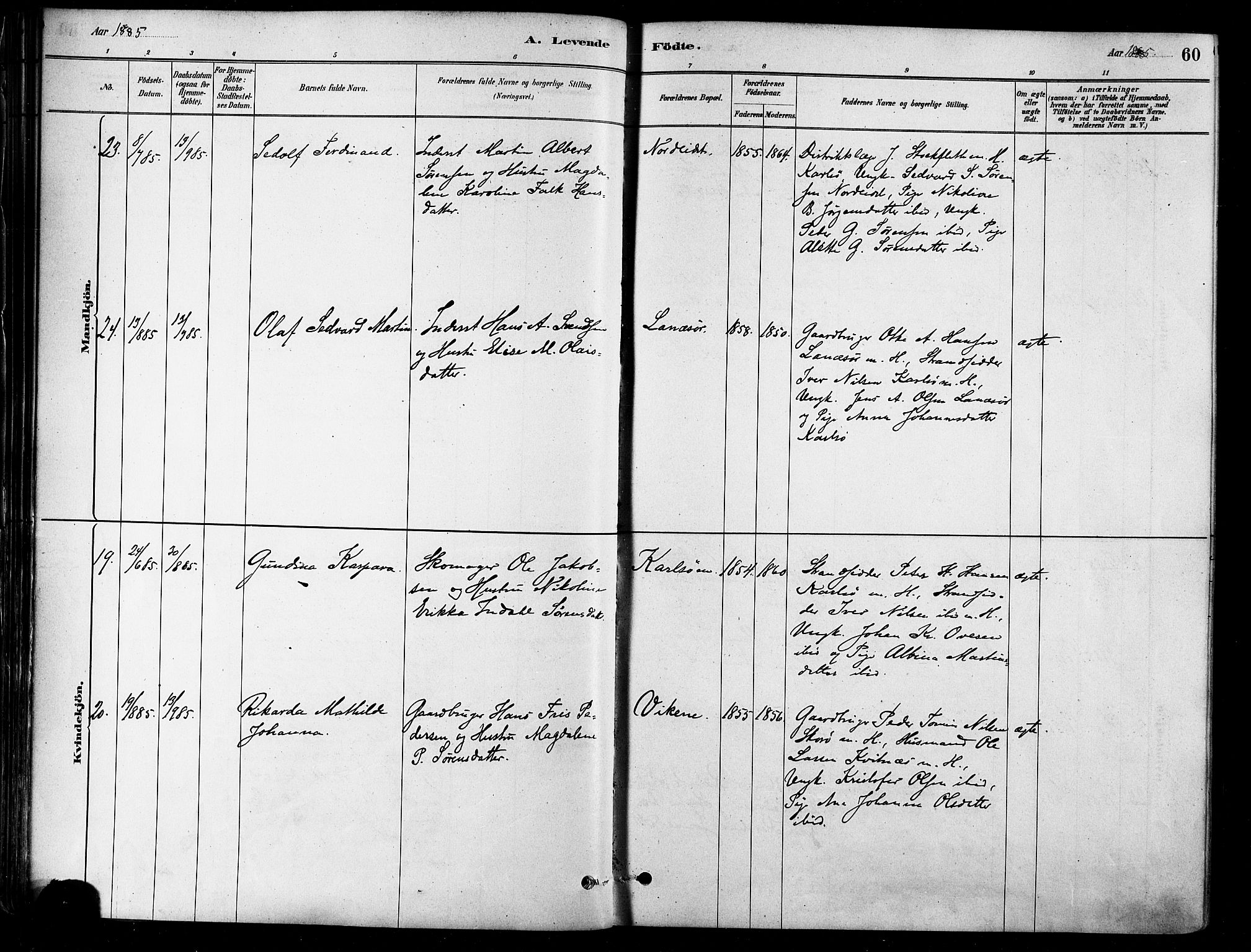 Karlsøy sokneprestembete, SATØ/S-1299/H/Ha/Haa/L0006kirke: Parish register (official) no. 6, 1879-1890, p. 60