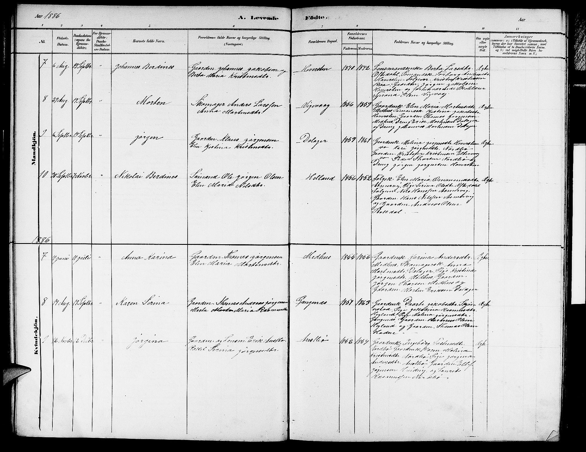 Rennesøy sokneprestkontor, AV/SAST-A -101827/H/Ha/Hab/L0007: Parish register (copy) no. B 7, 1881-1890