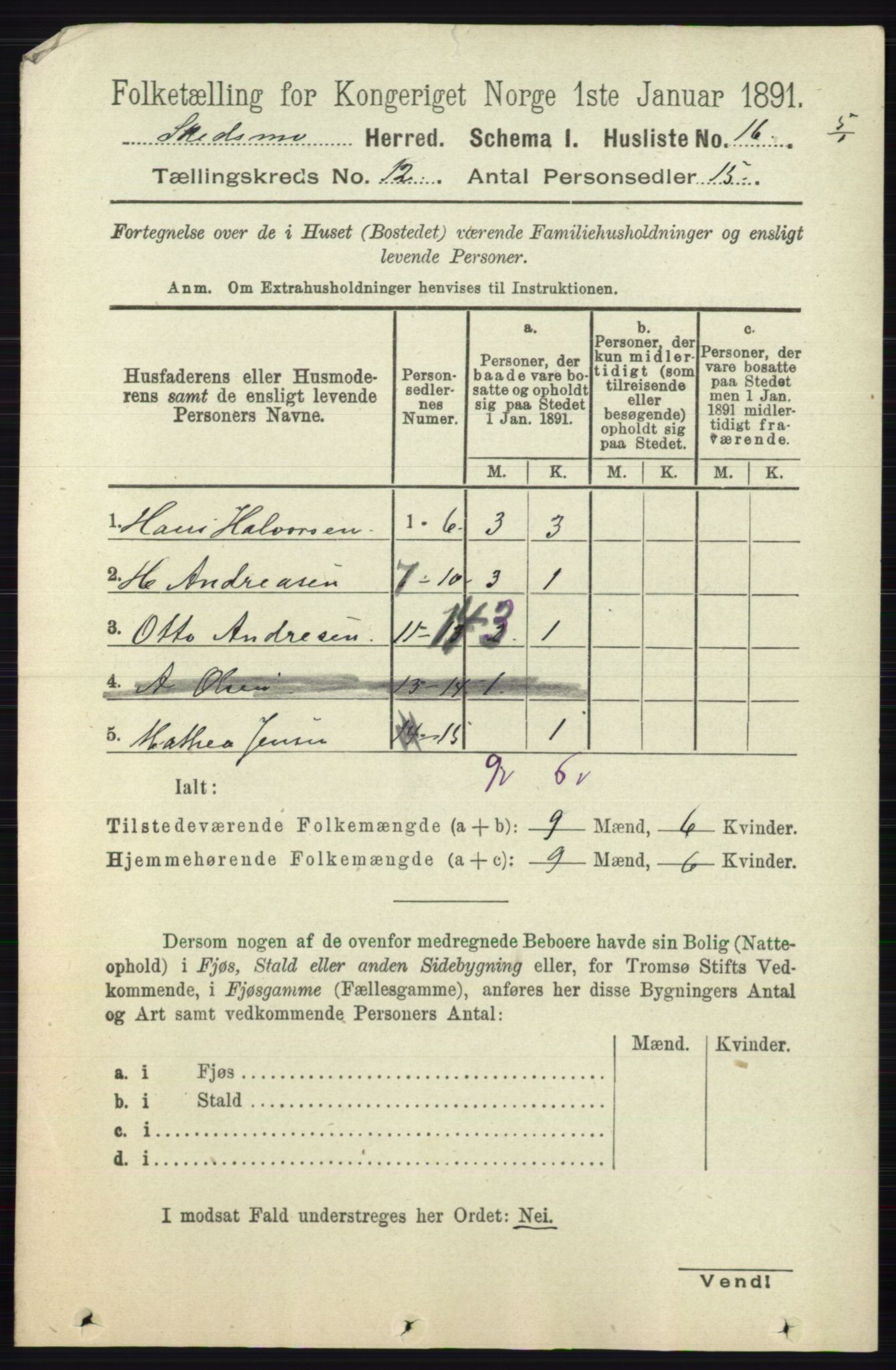 RA, 1891 census for 0231 Skedsmo, 1891, p. 6704