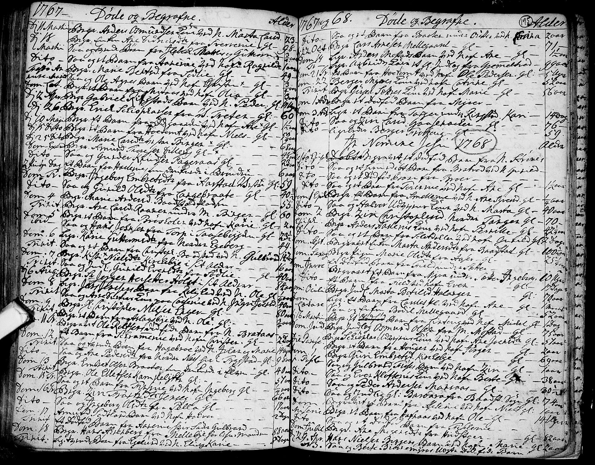 Trøgstad prestekontor Kirkebøker, SAO/A-10925/F/Fa/L0004: Parish register (official) no. I 4, 1750-1784, p. 195