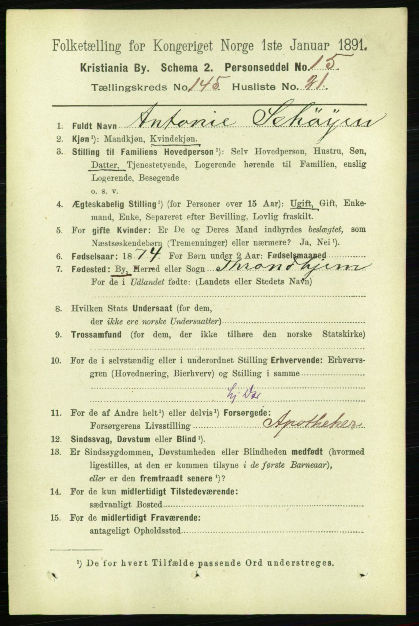 RA, 1891 census for 0301 Kristiania, 1891, p. 79998