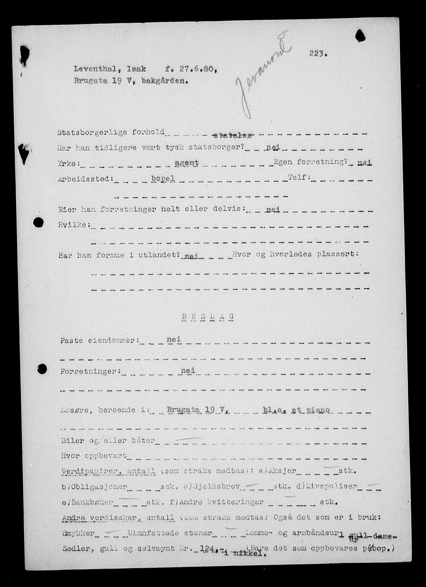 Justisdepartementet, Tilbakeføringskontoret for inndratte formuer, RA/S-1564/H/Hc/Hcc/L0956: --, 1945-1947, p. 480