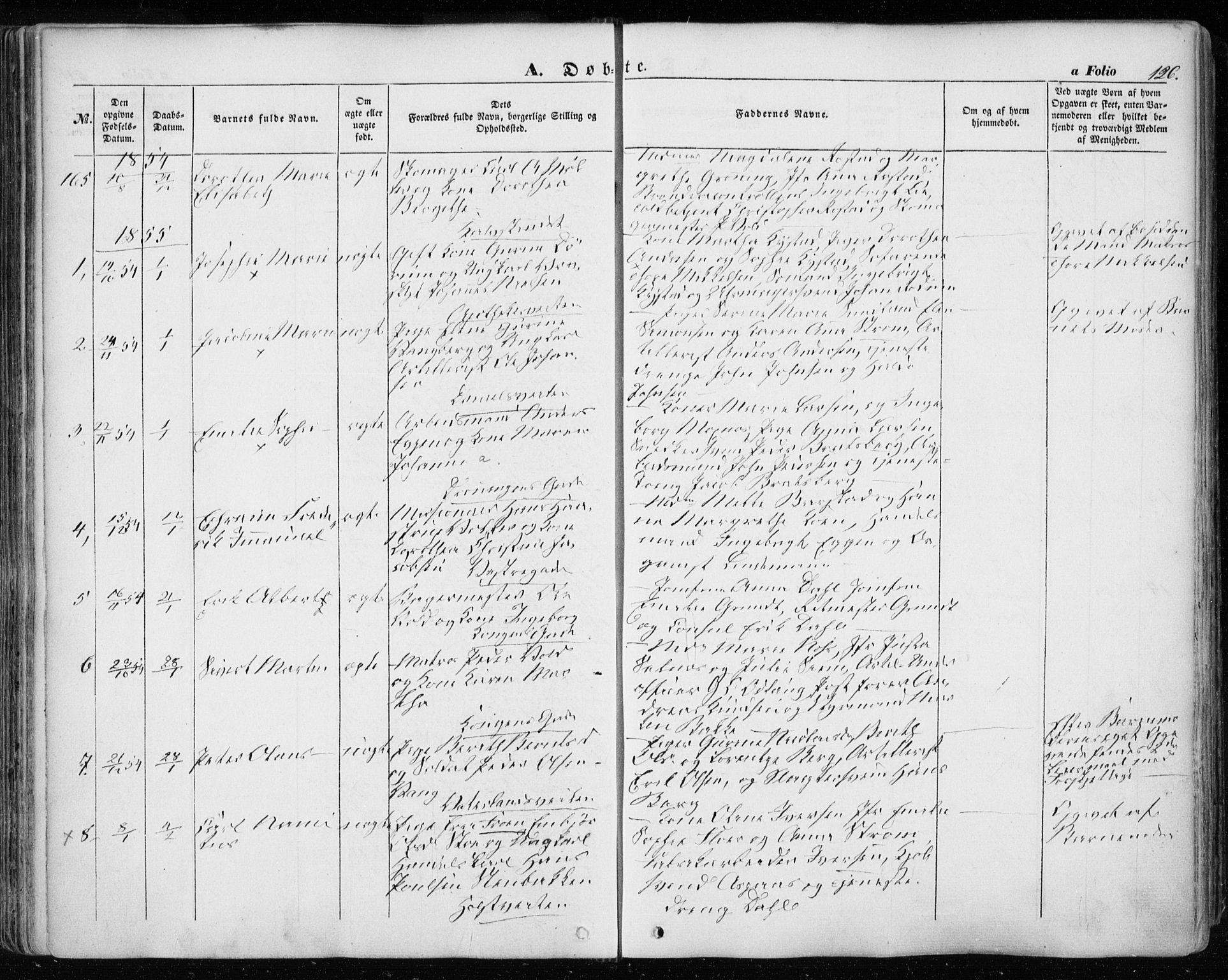 Ministerialprotokoller, klokkerbøker og fødselsregistre - Sør-Trøndelag, AV/SAT-A-1456/601/L0051: Parish register (official) no. 601A19, 1848-1857, p. 126