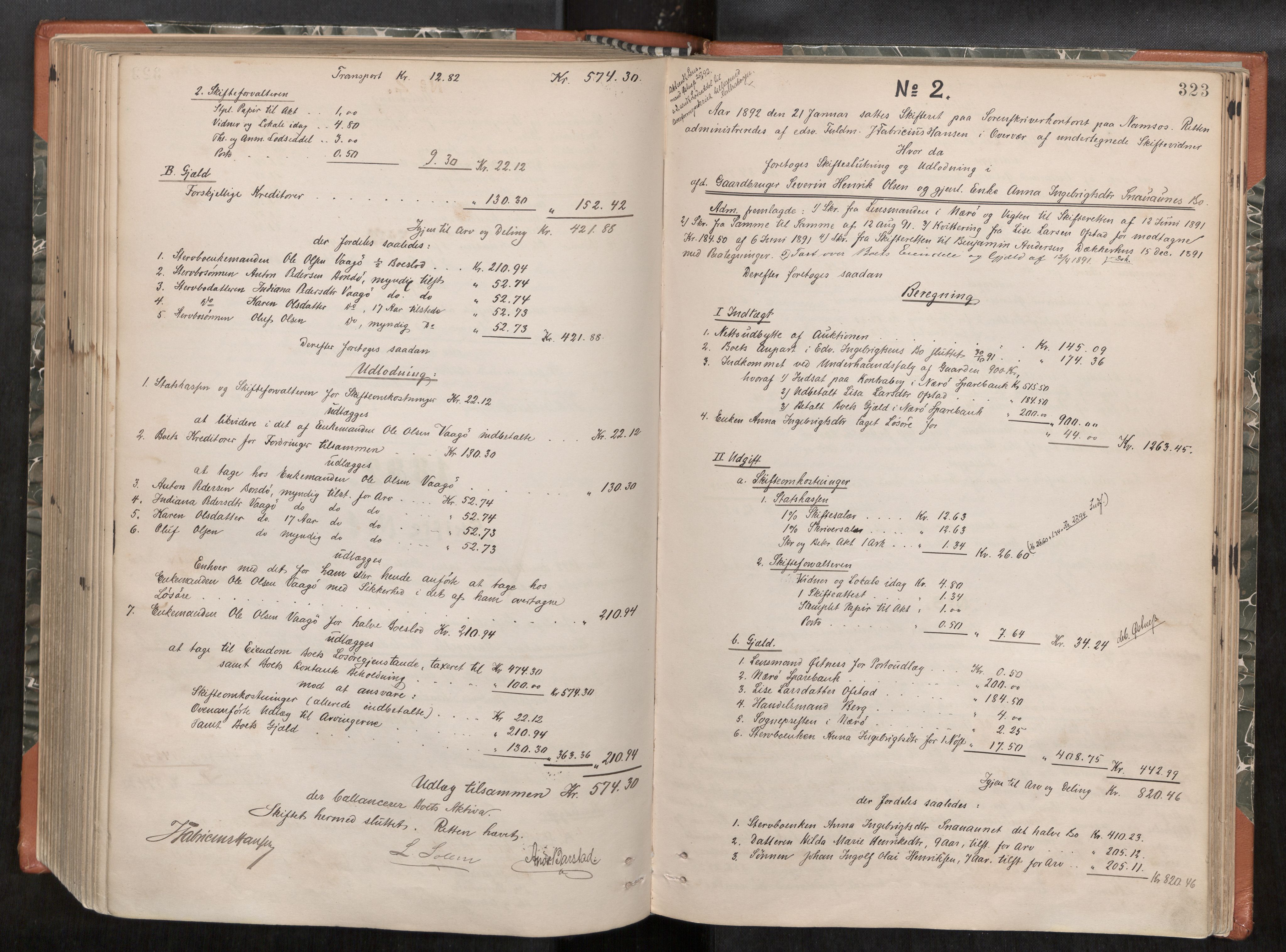 Namdal sorenskriveri, AV/SAT-A-4133/1/3/3A/L0045: Skifteprotokoll nr. 7, 1884-1894, p. 323