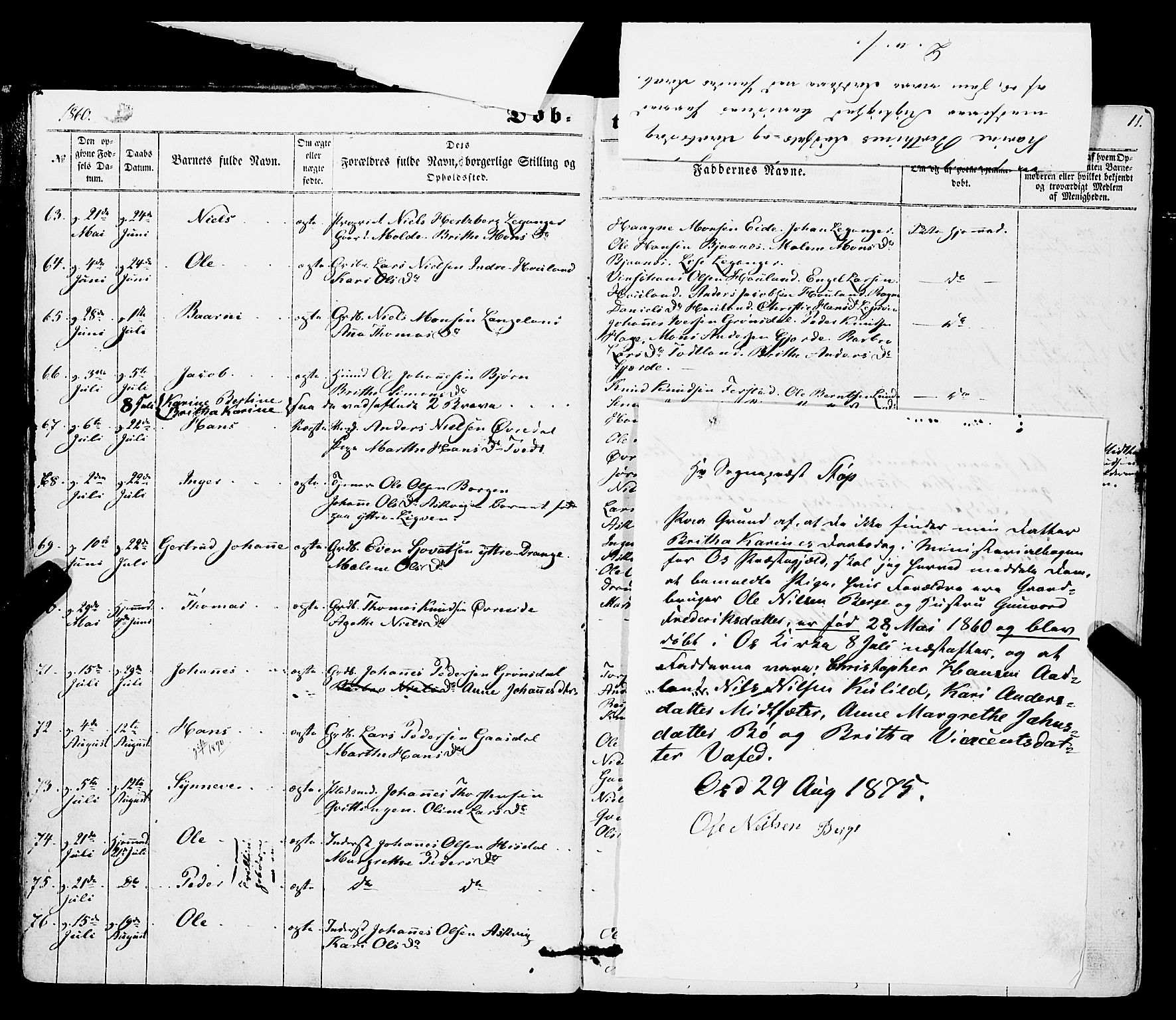 Os sokneprestembete, AV/SAB-A-99929: Parish register (official) no. A 17, 1860-1873, p. 11