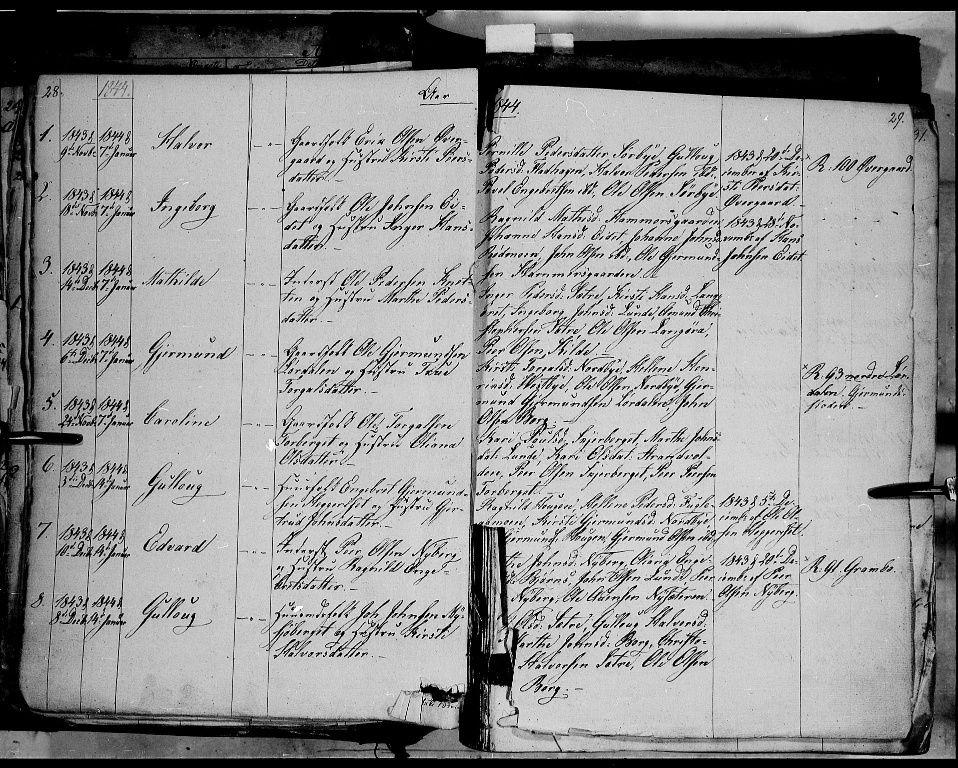 Trysil prestekontor, SAH/PREST-046/H/Ha/Haa/L0004: Parish register (official) no. 4 /1, 1842-1850, p. 28-29