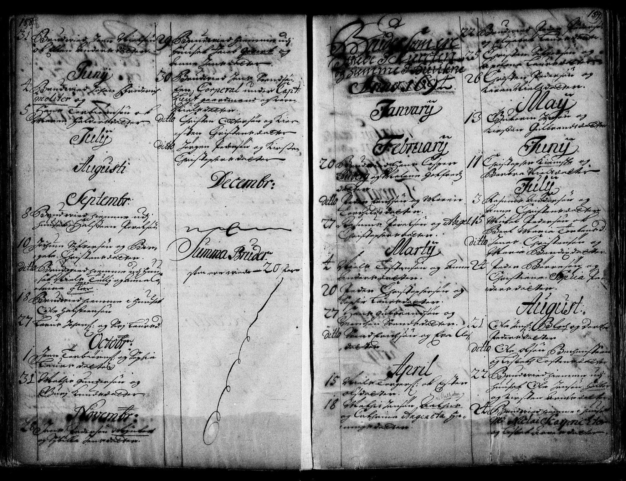Oslo domkirke Kirkebøker, SAO/A-10752/F/Fa/L0001: Parish register (official) no. 1, 1648-1704, p. 158-159