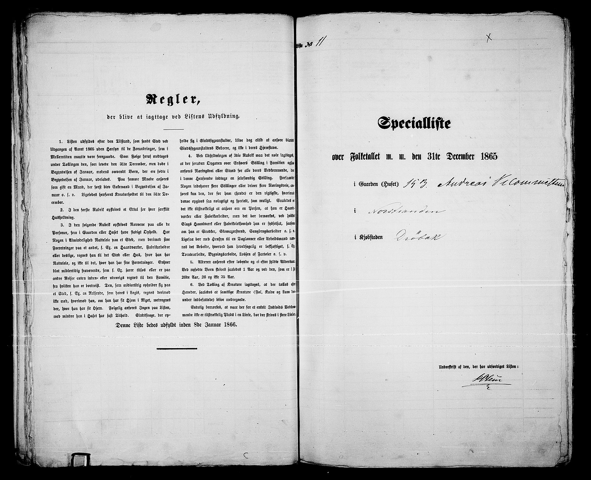 RA, 1865 census for Drøbak/Drøbak, 1865, p. 26