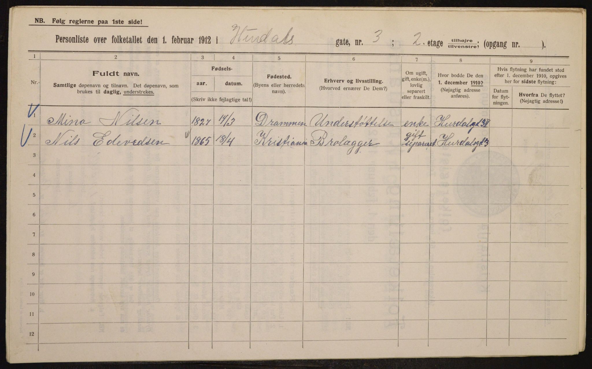 OBA, Municipal Census 1912 for Kristiania, 1912, p. 42646