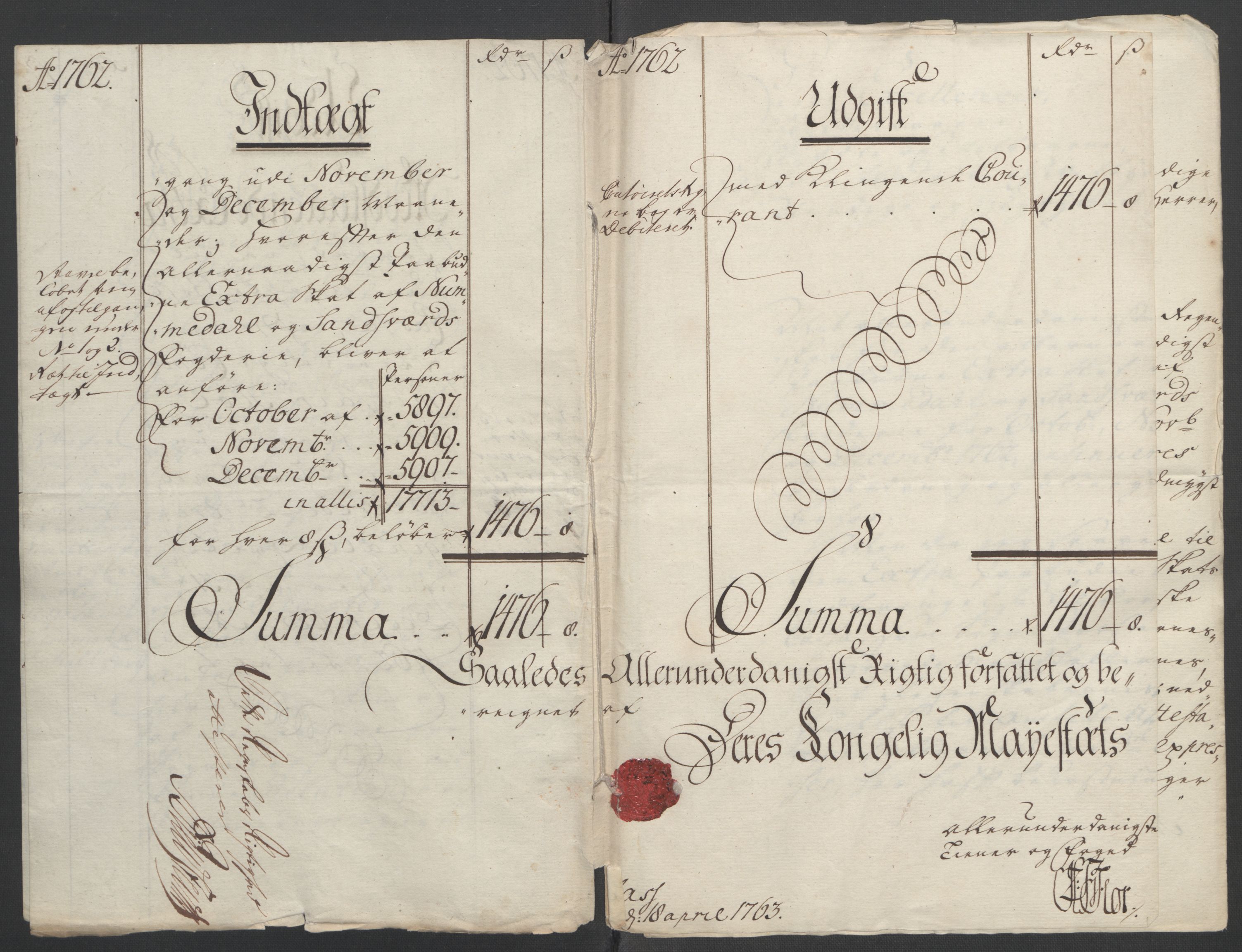 Rentekammeret inntil 1814, Reviderte regnskaper, Fogderegnskap, AV/RA-EA-4092/R24/L1672: Ekstraskatten Numedal og Sandsvær, 1762-1767, p. 5