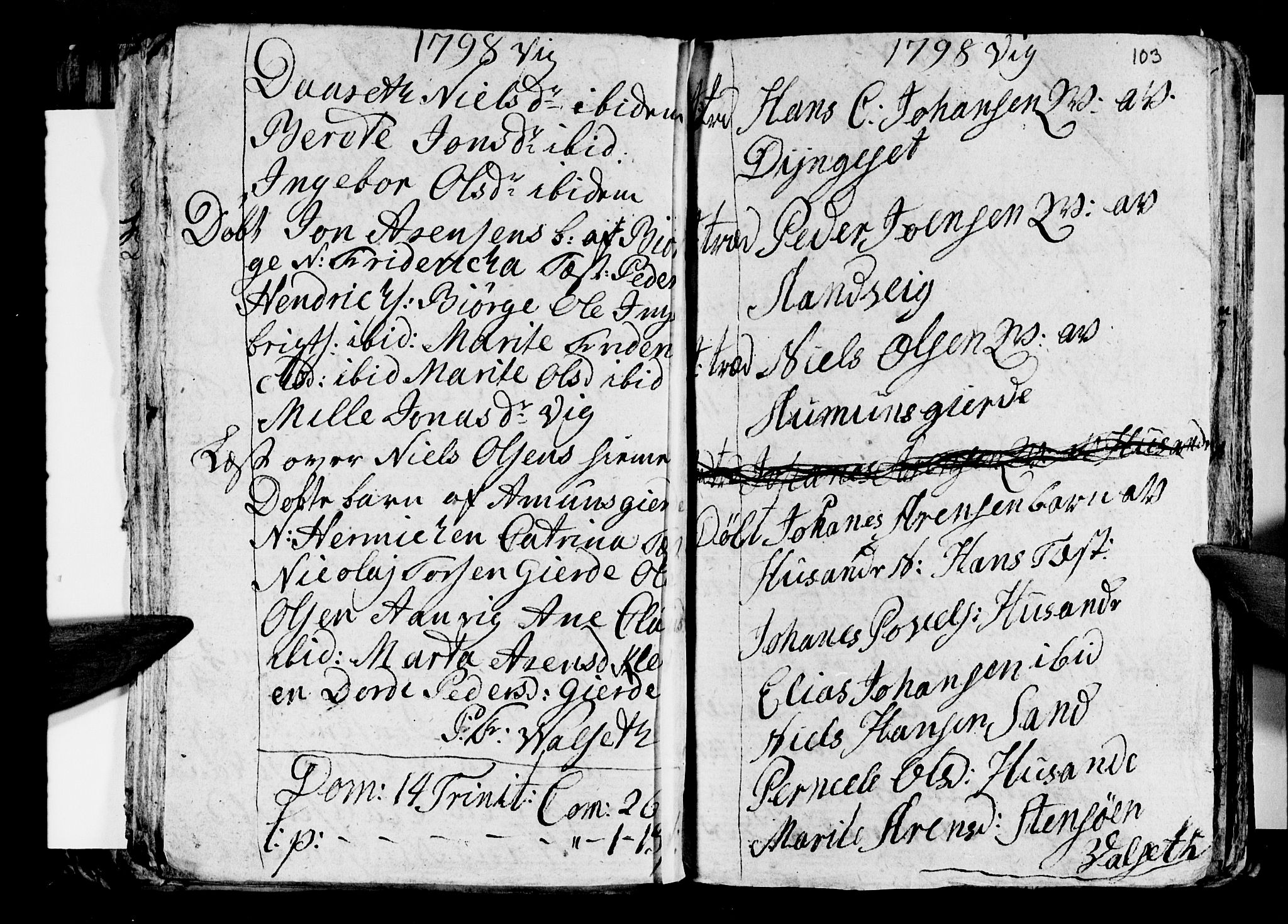 Ministerialprotokoller, klokkerbøker og fødselsregistre - Nordland, AV/SAT-A-1459/812/L0184: Parish register (copy) no. 812C02, 1793-1809, p. 103