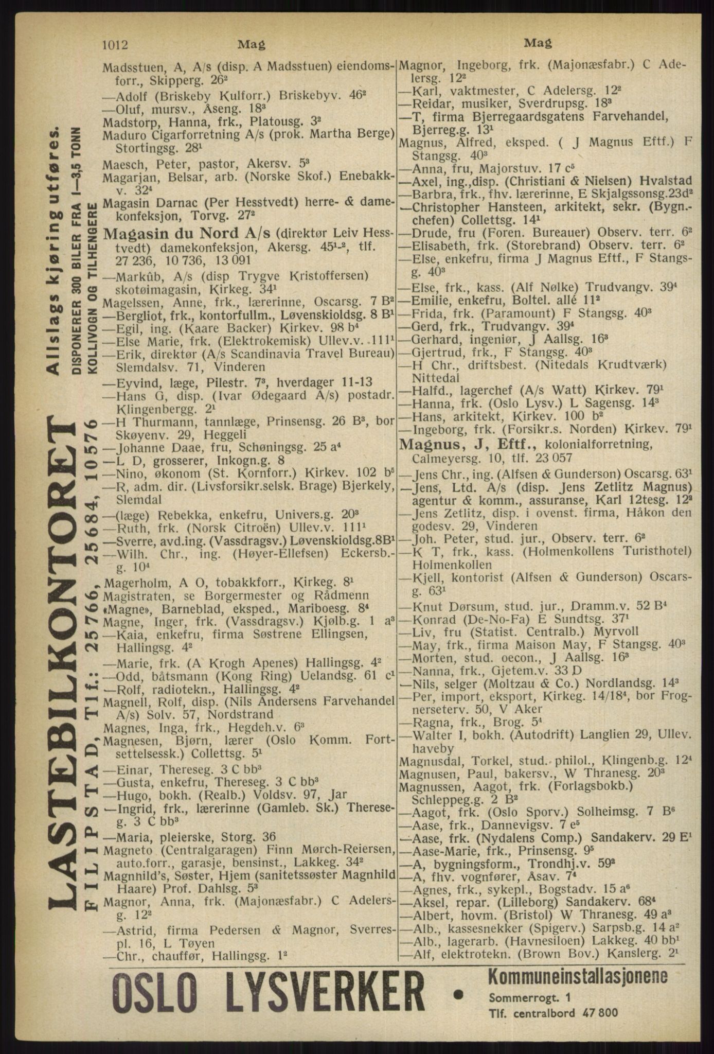 Kristiania/Oslo adressebok, PUBL/-, 1937, p. 1012