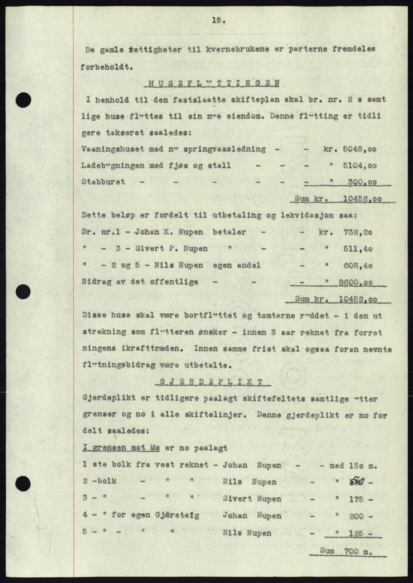 Søre Sunnmøre sorenskriveri, AV/SAT-A-4122/1/2/2C/L0077: Mortgage book no. 3A, 1945-1946, Diary no: : 765/1945