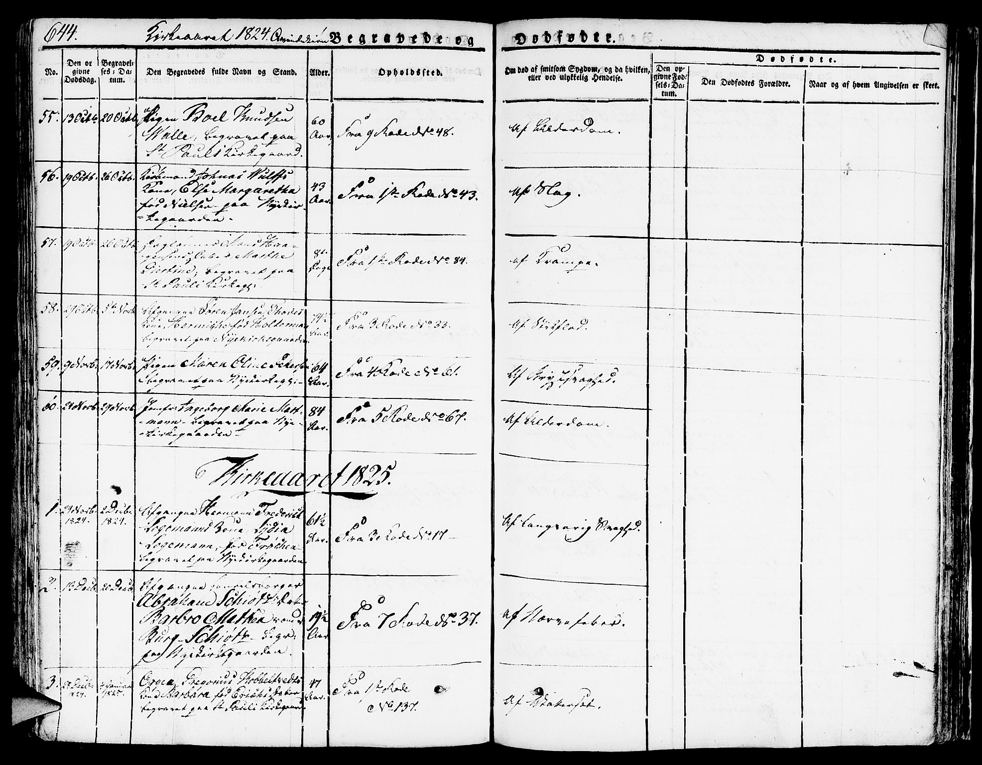 Nykirken Sokneprestembete, SAB/A-77101/H/Hab: Parish register (copy) no. A 5II, 1821-1843, p. 644