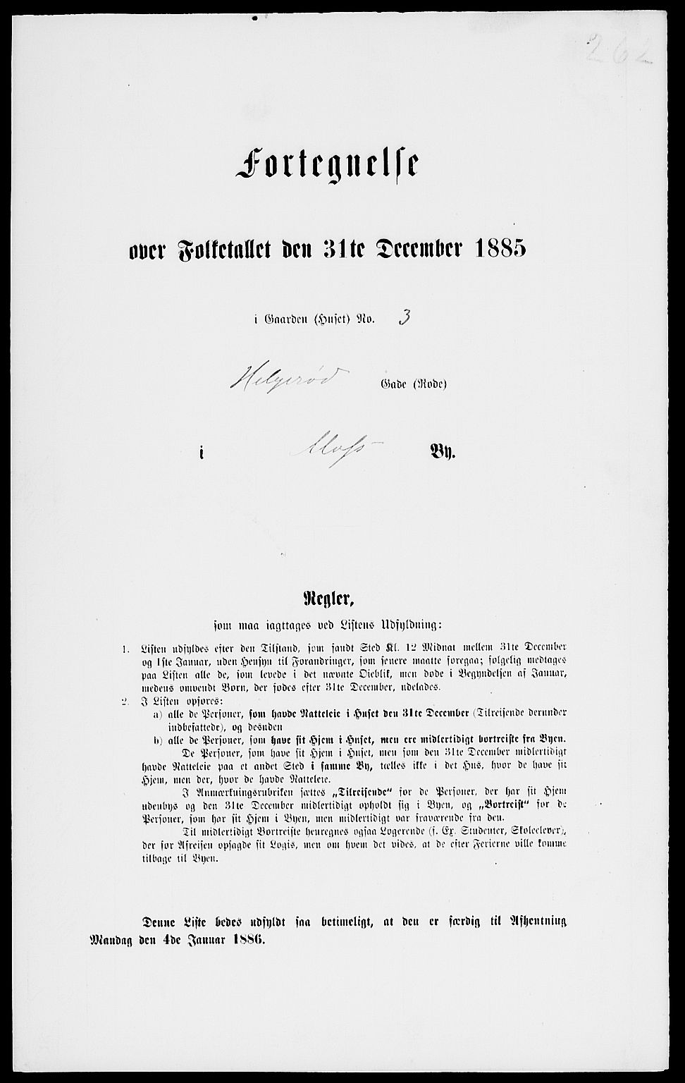 RA, 1885 census for 0104 Moss, 1885, p. 564