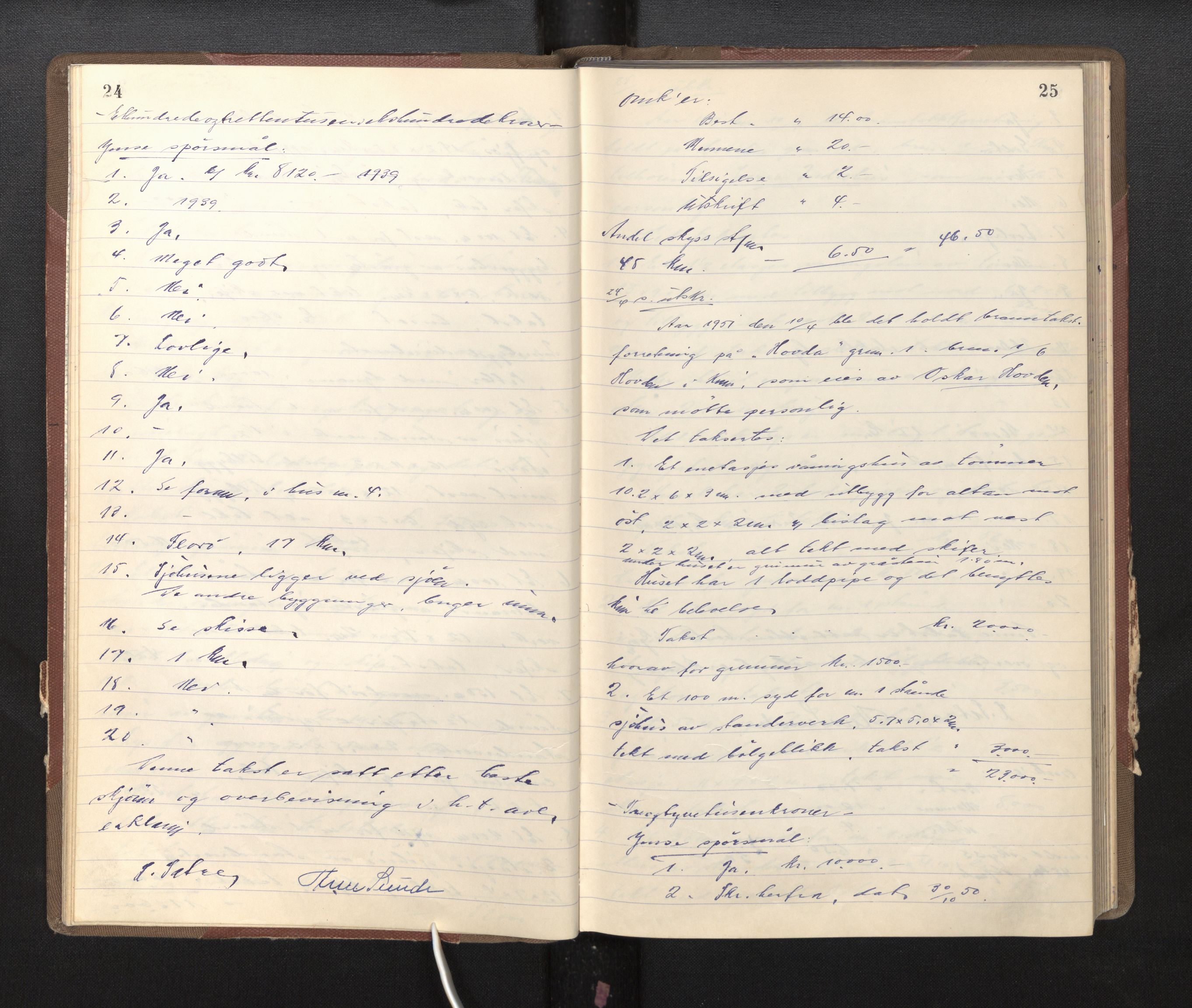 Lensmannen i Kinn, AV/SAB-A-28801/0012/L0004c: Branntakstprotokoll, 1950-1953, p. 24-25