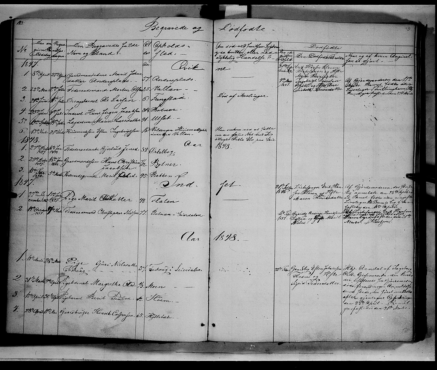 Kvikne prestekontor, SAH/PREST-064/H/Ha/Haa/L0005: Parish register (official) no. 5, 1841-1862, p. 123
