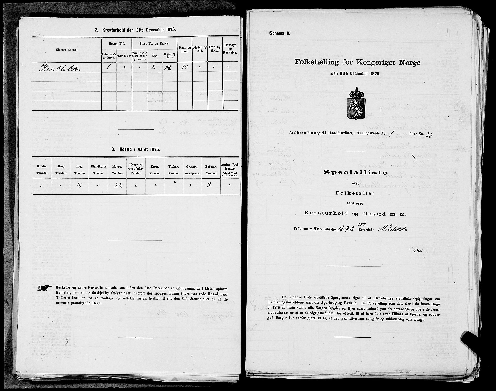 SAST, 1875 census for 1147L Avaldsnes/Avaldsnes og Kopervik, 1875, p. 119