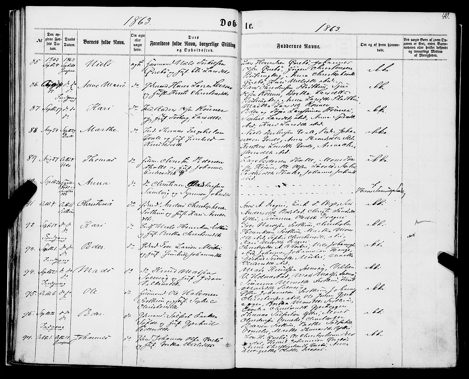 Luster sokneprestembete, AV/SAB-A-81101/H/Haa/Haaa/L0008: Parish register (official) no. A 8, 1860-1870, p. 40