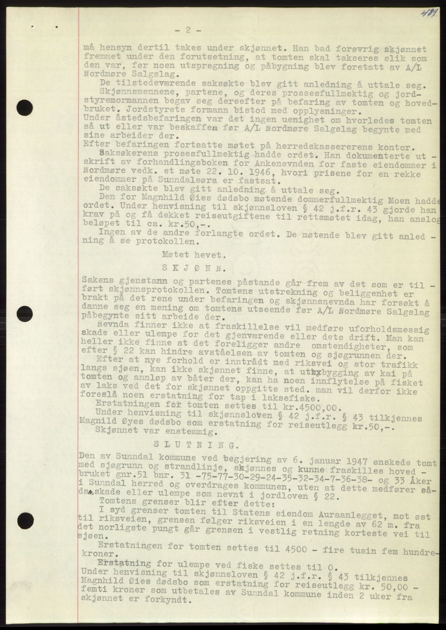 Nordmøre sorenskriveri, AV/SAT-A-4132/1/2/2Ca: Mortgage book no. B102, 1949-1949, Diary no: : 2375/1949