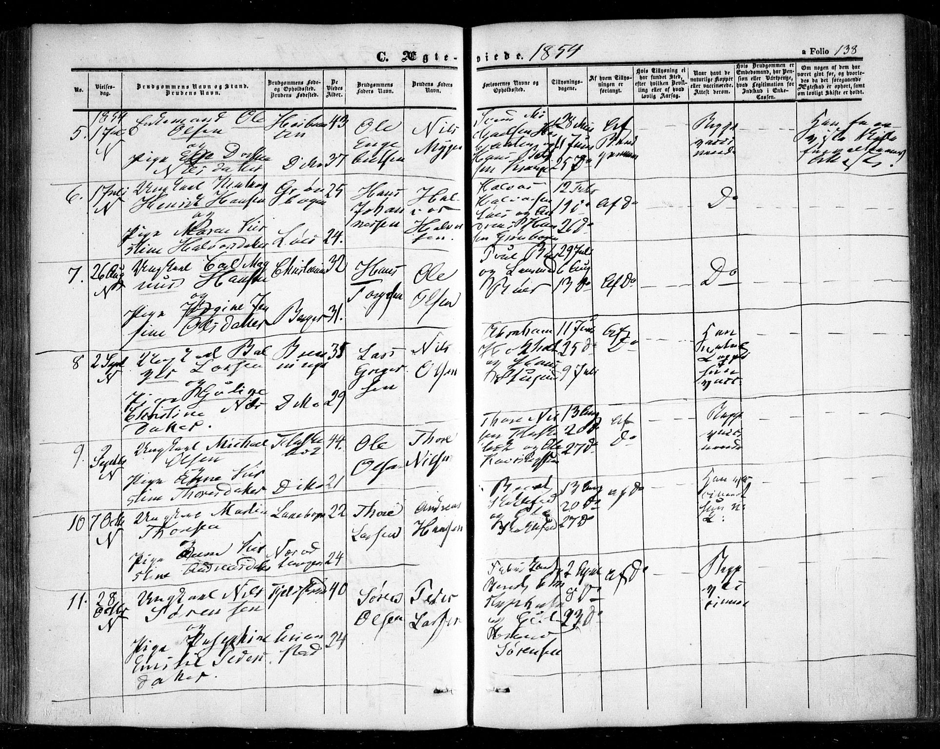 Nesodden prestekontor Kirkebøker, AV/SAO-A-10013/F/Fa/L0007: Parish register (official) no. I 7, 1848-1868, p. 138