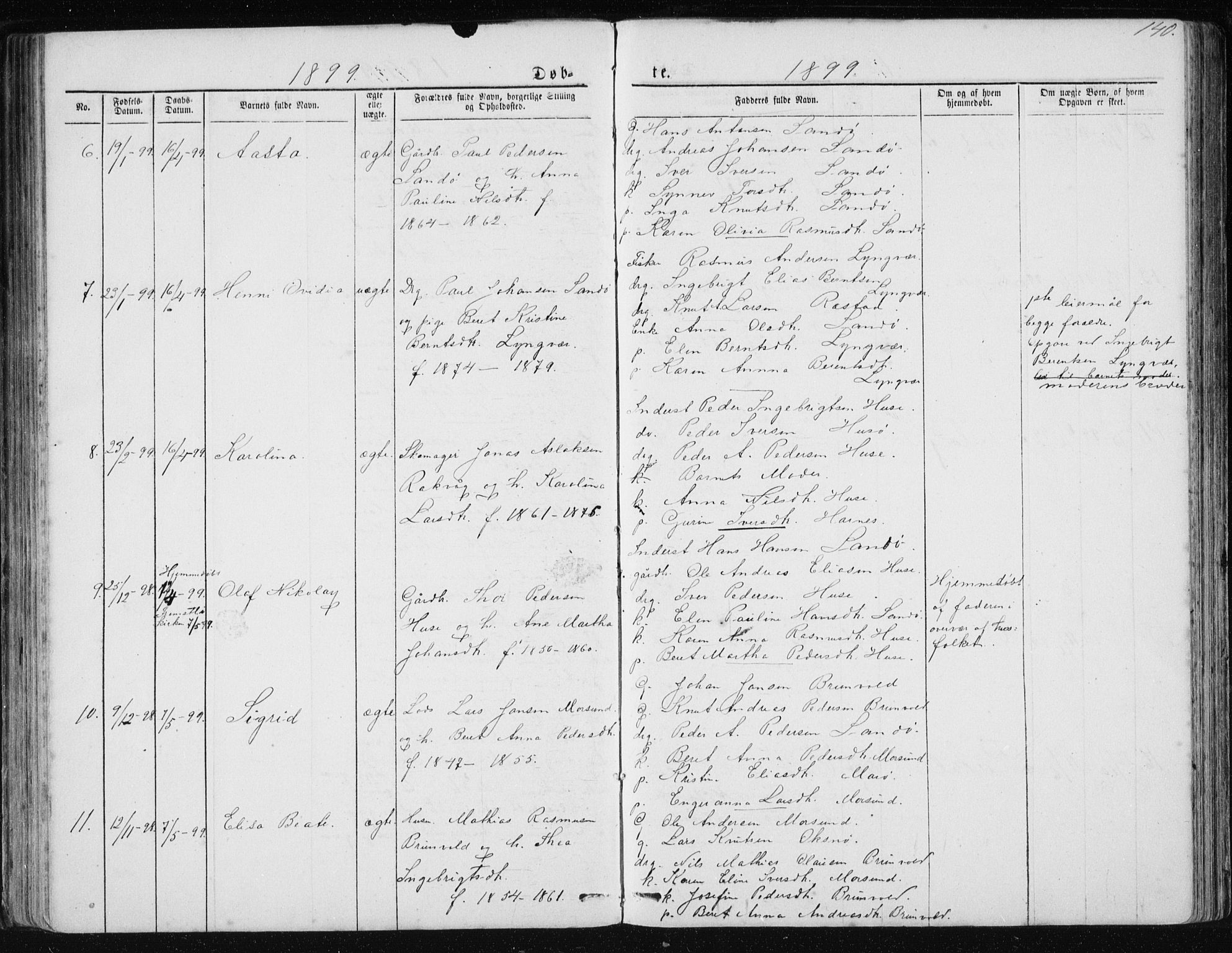 Ministerialprotokoller, klokkerbøker og fødselsregistre - Møre og Romsdal, AV/SAT-A-1454/561/L0732: Parish register (copy) no. 561C02, 1867-1900, p. 140