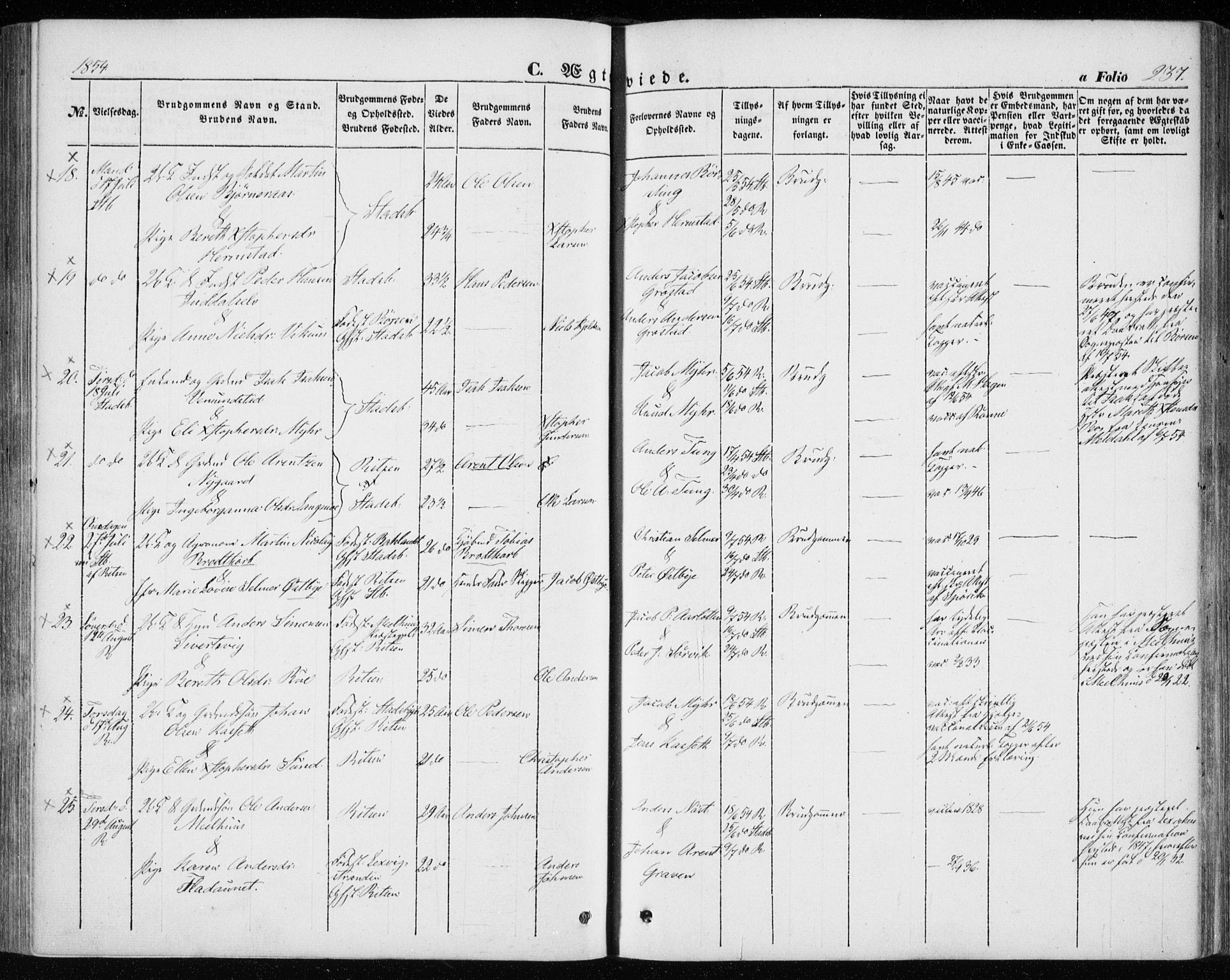 Ministerialprotokoller, klokkerbøker og fødselsregistre - Sør-Trøndelag, AV/SAT-A-1456/646/L0611: Parish register (official) no. 646A09, 1848-1857, p. 237