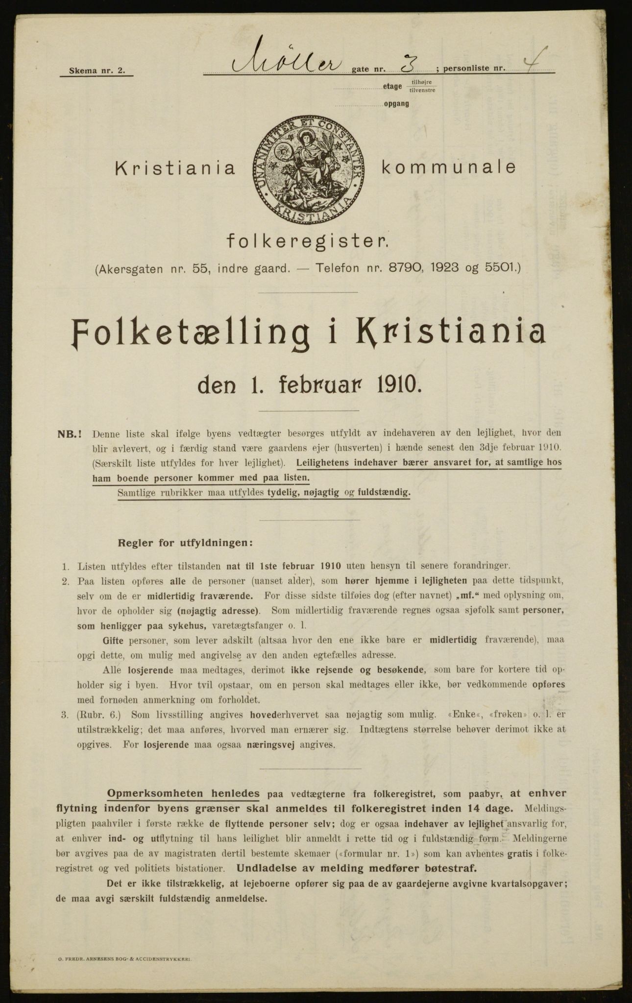 OBA, Municipal Census 1910 for Kristiania, 1910, p. 66056