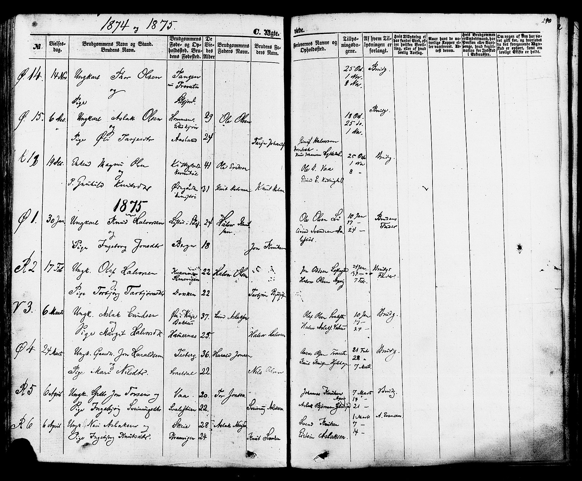 Rauland kirkebøker, SAKO/A-292/F/Fa/L0003: Parish register (official) no. 3, 1859-1886, p. 240