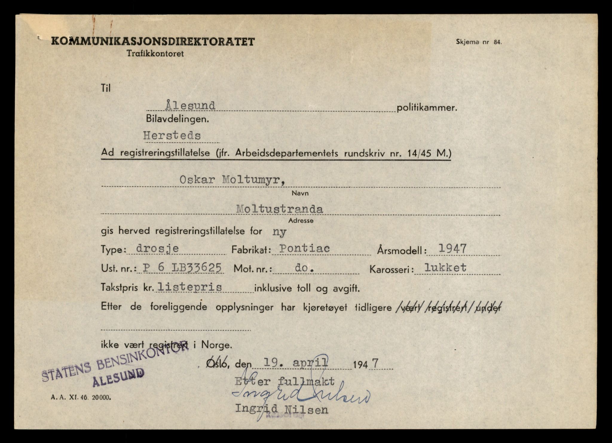 Møre og Romsdal vegkontor - Ålesund trafikkstasjon, AV/SAT-A-4099/F/Fe/L0046: Registreringskort for kjøretøy T 14445 - T 14579, 1927-1998