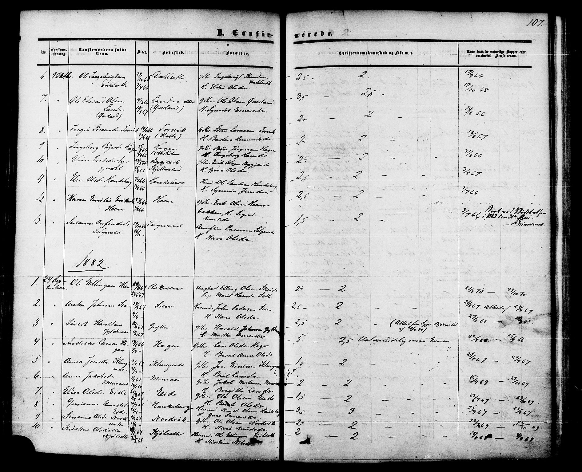 Ministerialprotokoller, klokkerbøker og fødselsregistre - Møre og Romsdal, AV/SAT-A-1454/542/L0552: Parish register (official) no. 542A02, 1854-1884, p. 107